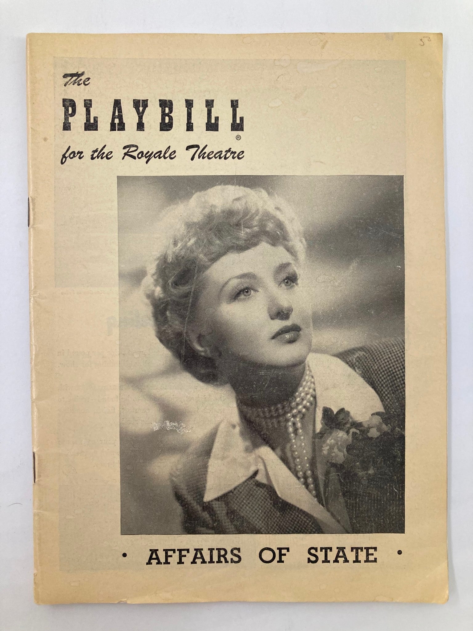 1950 Playbill Royale Theatre Celeste Holm, Reginald Owen in Affairs of State