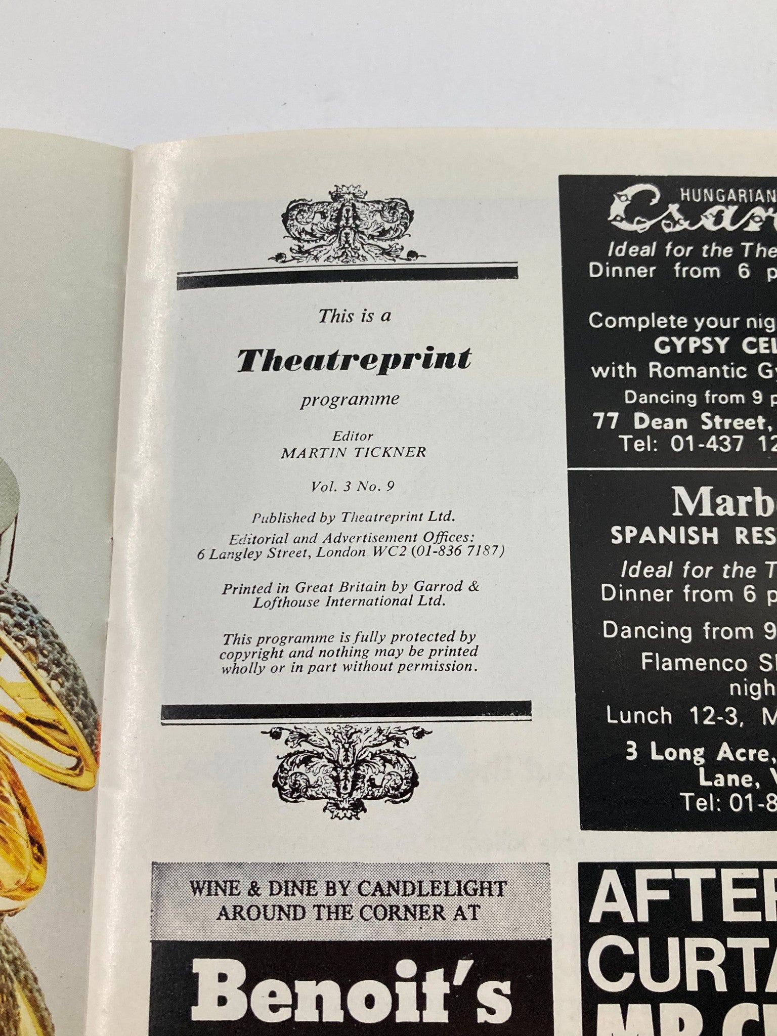 1973 Souvenir Program Lyric Theatre Habeas Corpus by Alan Bennett