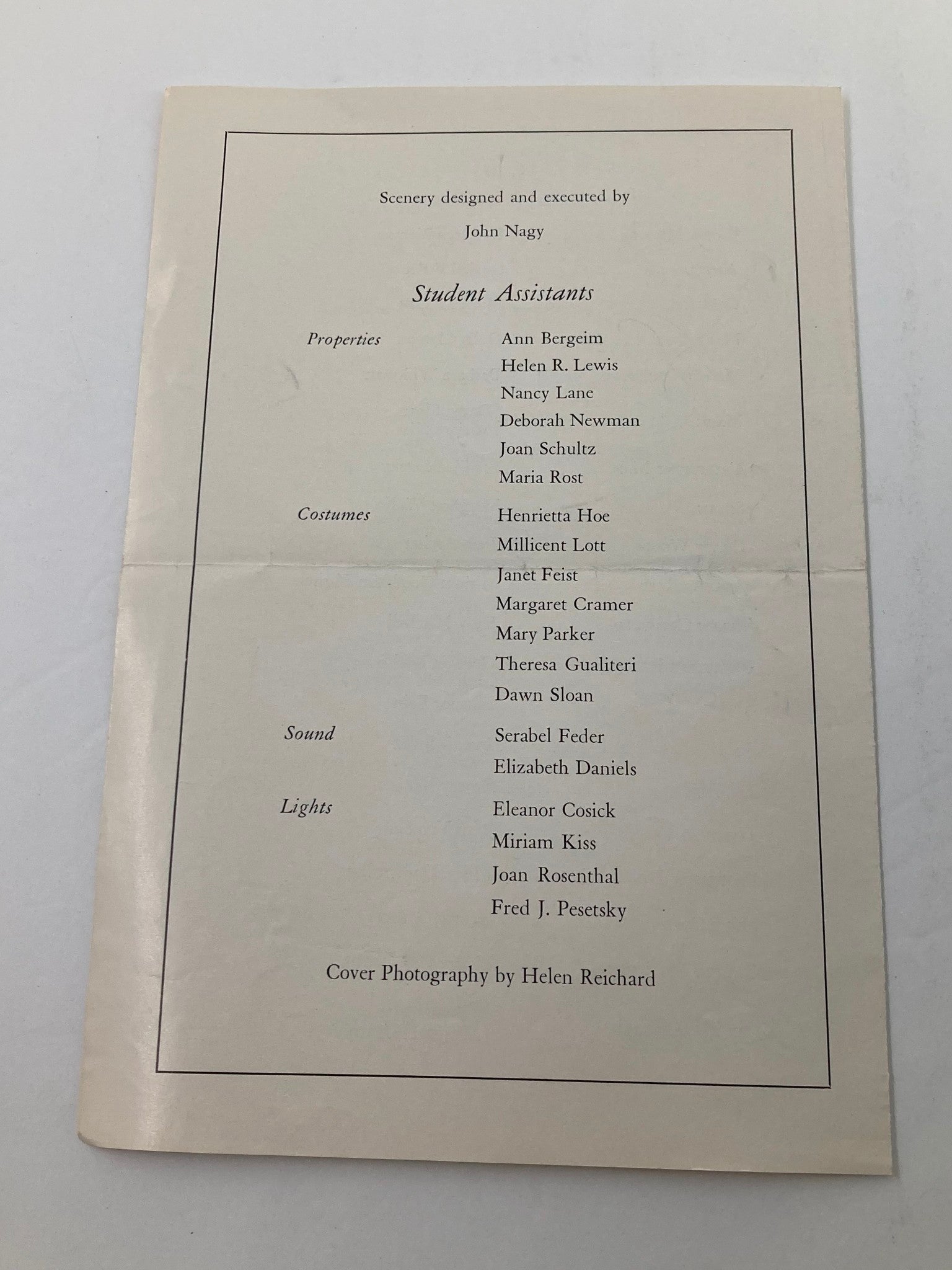 1950's Program New Jersery College for Women Goodbye My Fancy by Fay Kanin