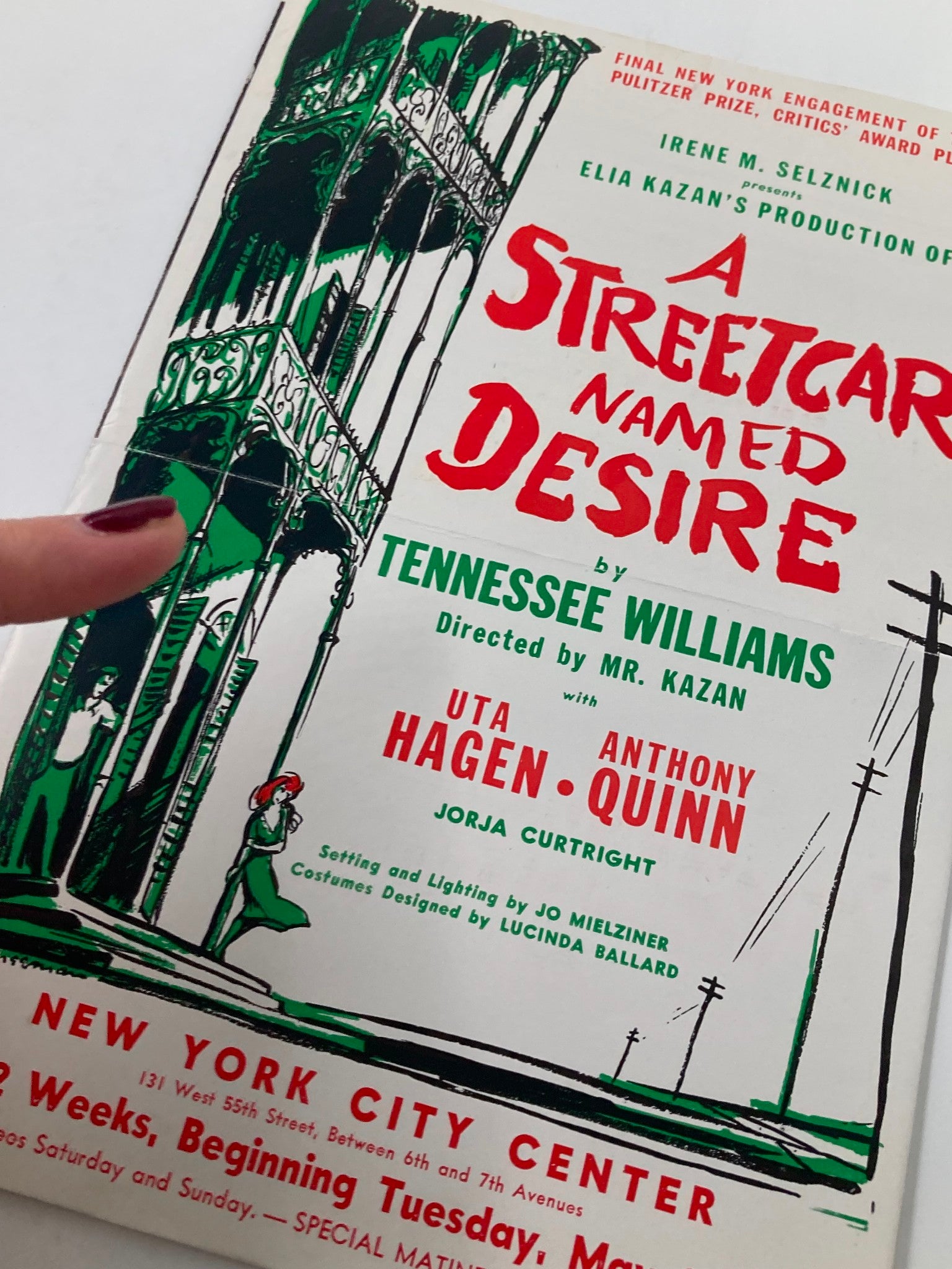 1951 Program New York City Center Uta Hagen in A Streetcar Named Desire