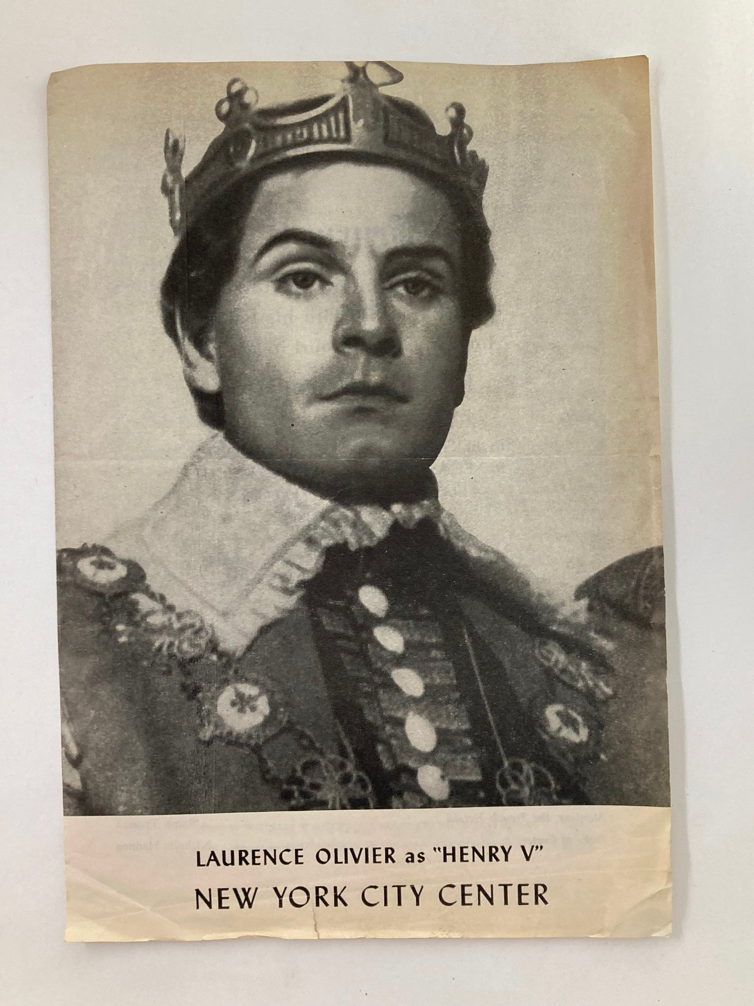 1947 Program New York City Center Laurence Oliver in Henry V by Will Shakespeare