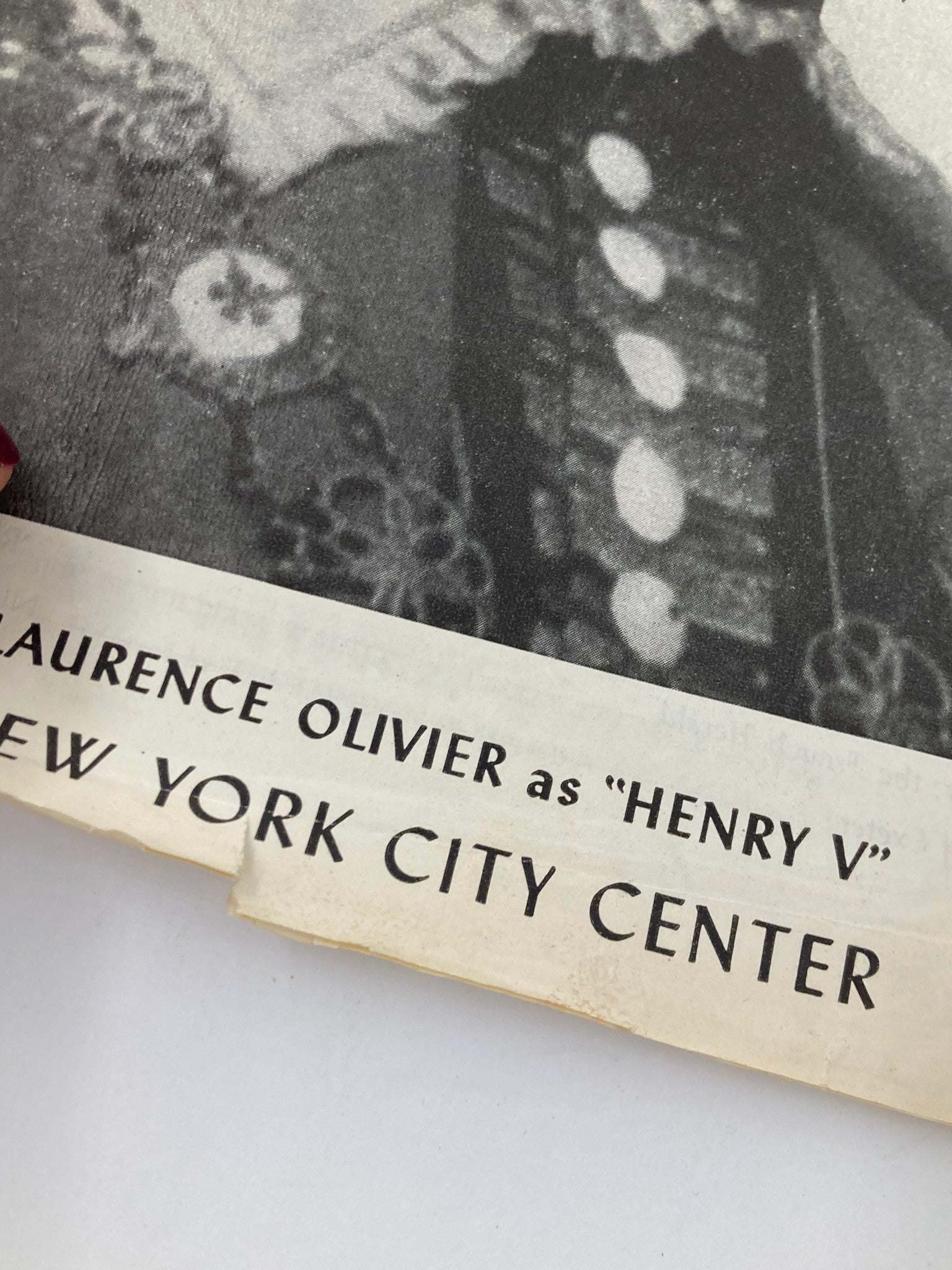 1947 Program New York City Center Laurence Oliver in Henry V by Will Shakespeare