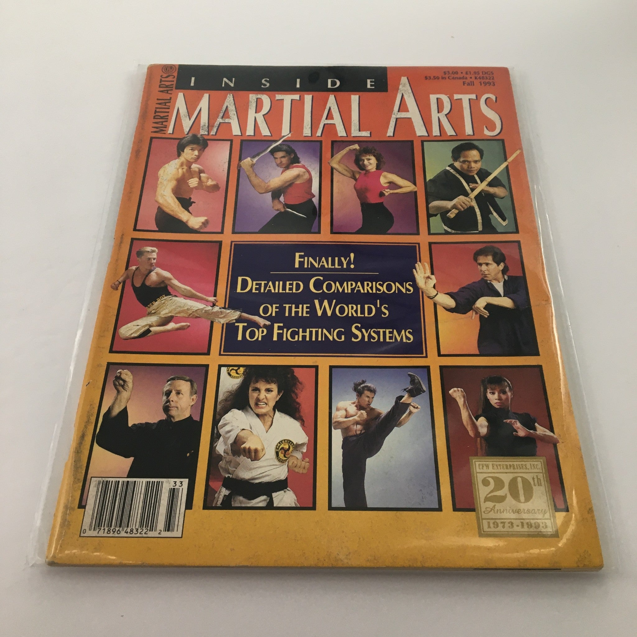 Inside Martial Arts Magazine Fall 1993 cover featuring detailed comparisons of the world's top fighting systems, showcasing various martial artists in dynamic poses.