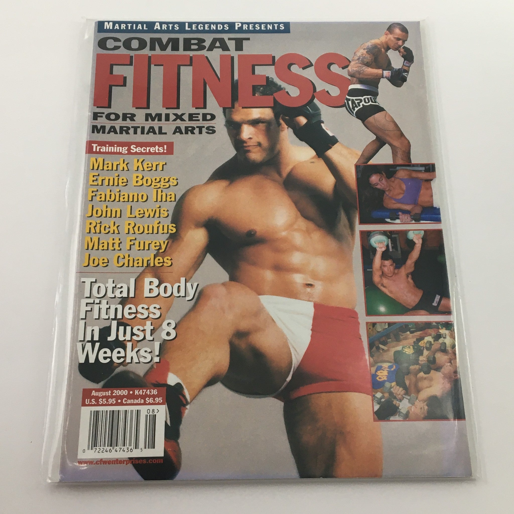 Combat Fitness MMA Magazine August 2000 Mark Kerr & Ernie Boggs, Newsstand