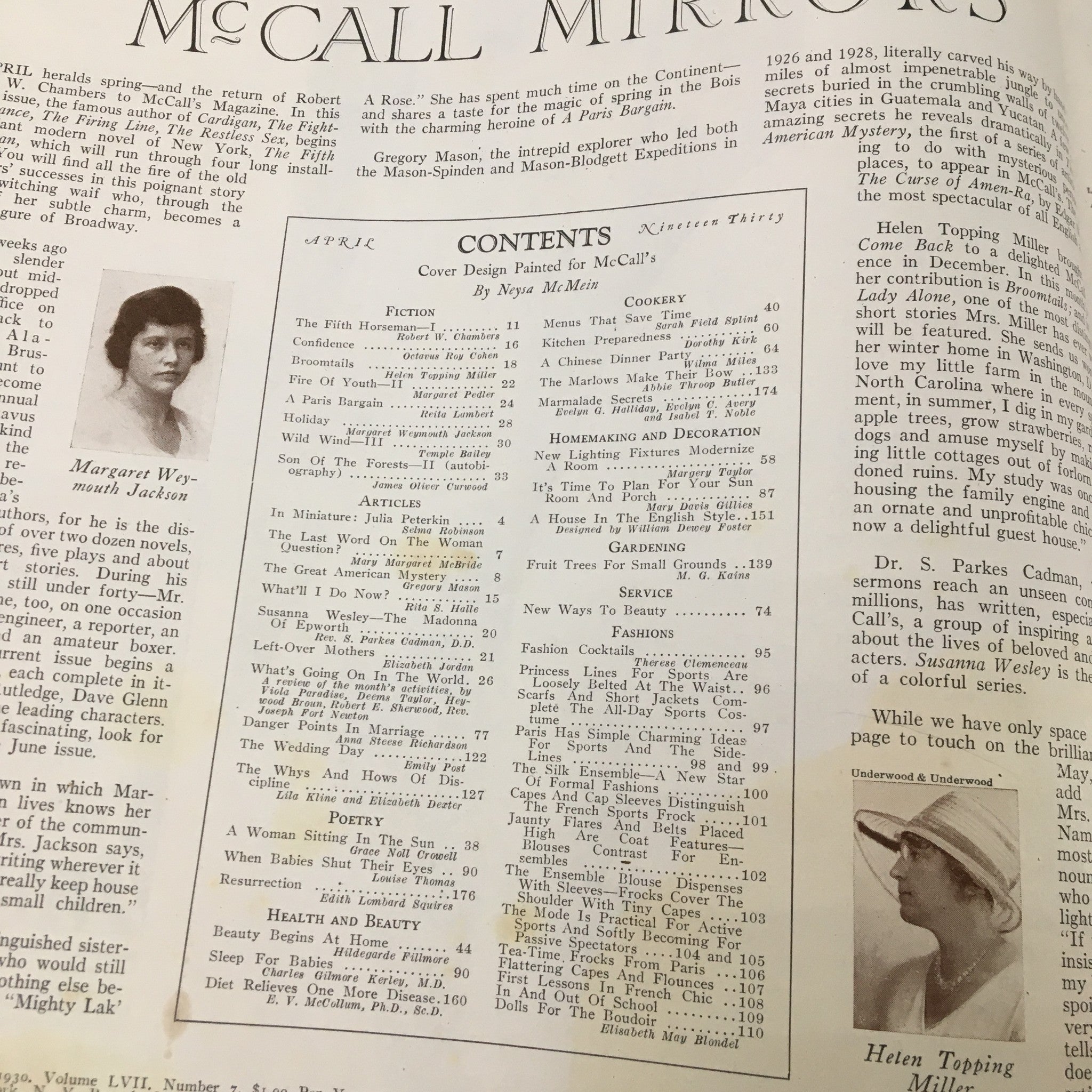 VTG McCall's Magazine April 1930 The Fifth Horseman by Robert Chambers No Label