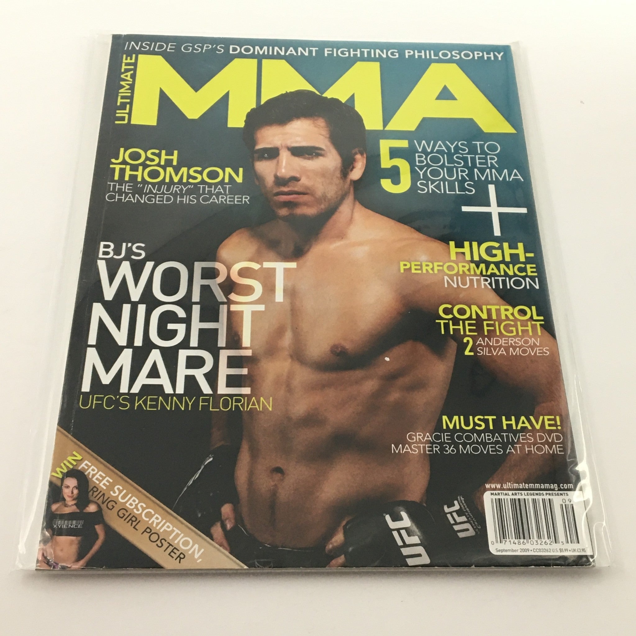 Ultimate MMA Magazine September 2009 Josh Thompson's The "Injury", Newsstand