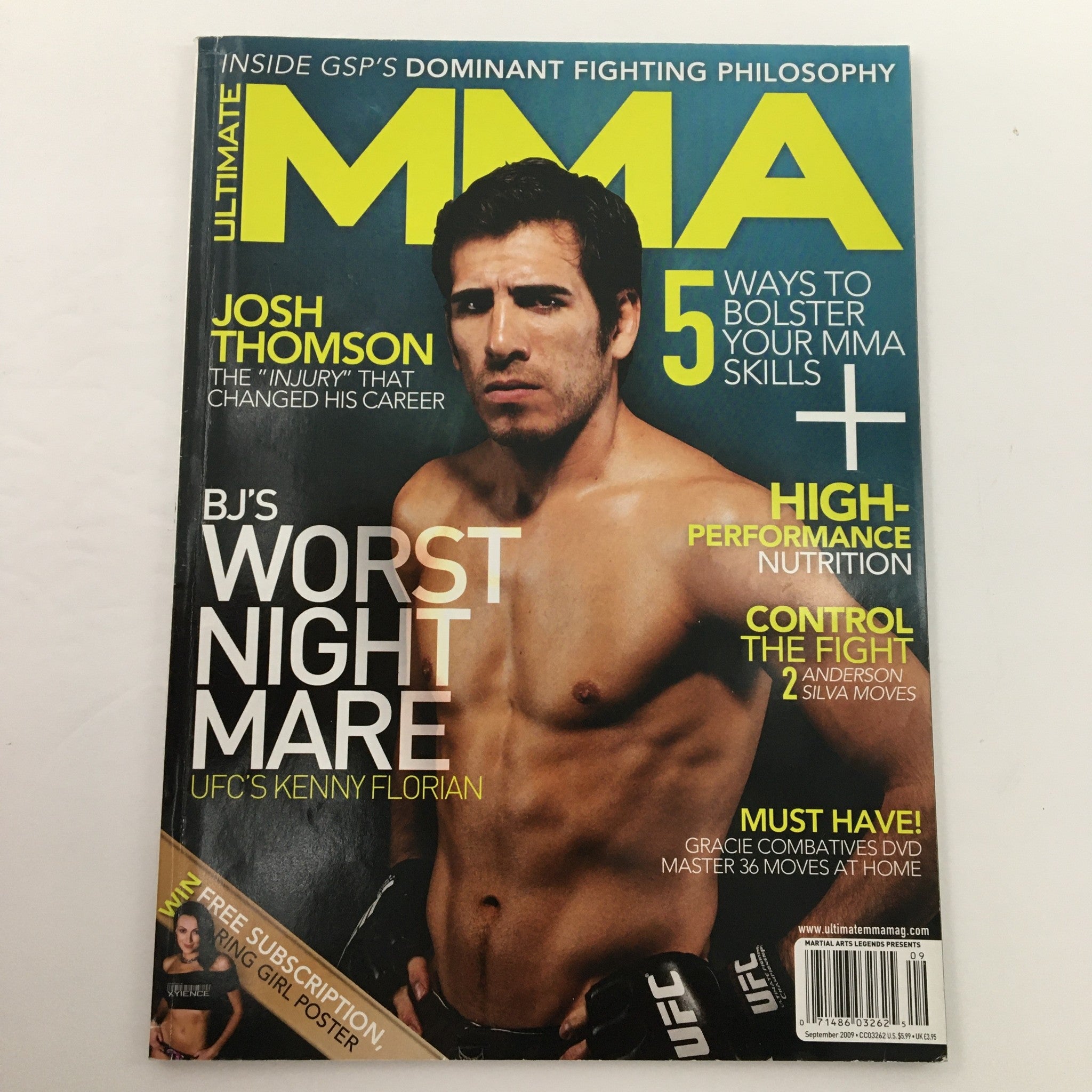 Ultimate MMA Magazine September 2009 Josh Thompson's The "Injury", Newsstand