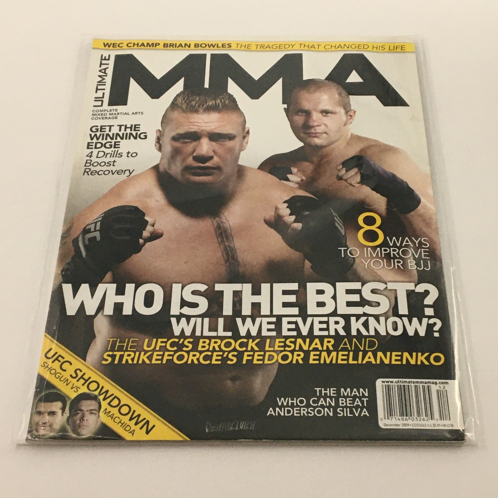 Ultimate MMA Magazine December 2009 Brock Lesnar & Fedor Emelianenko, Newsstand