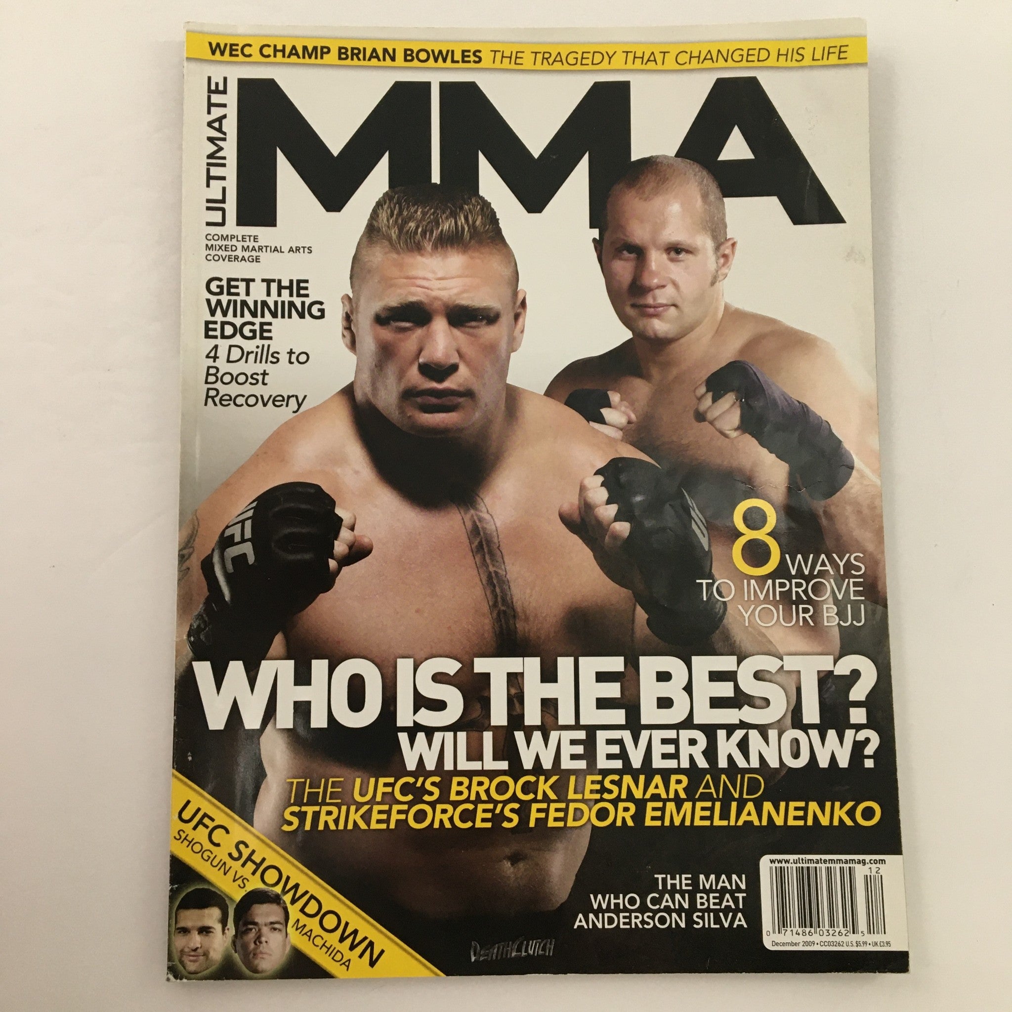 Ultimate MMA Magazine December 2009 Brock Lesnar & Fedor Emelianenko, Newsstand