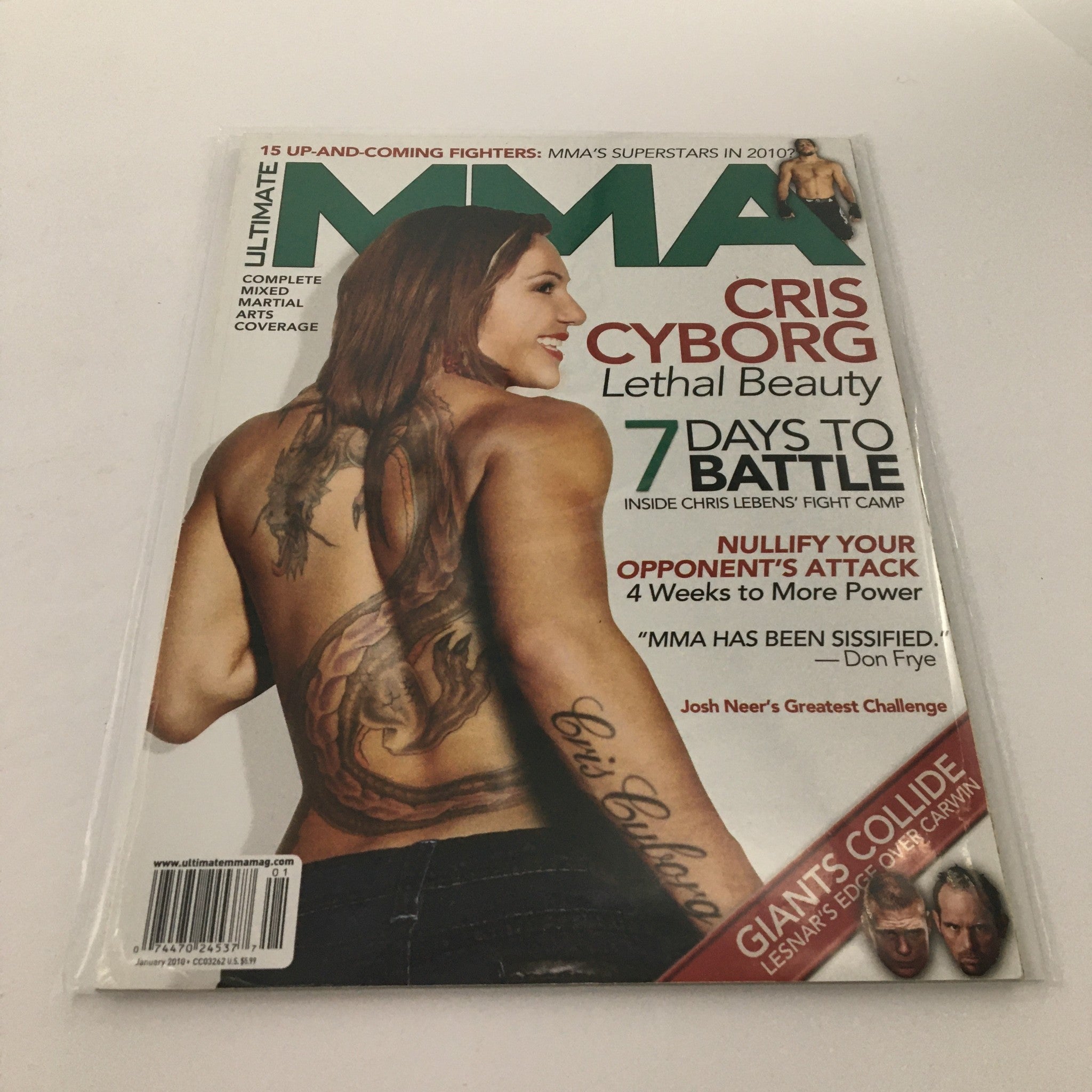 Ultimate MMA Magazine January 2010 Cris Cyborg Lethal Beauty, Newsstand