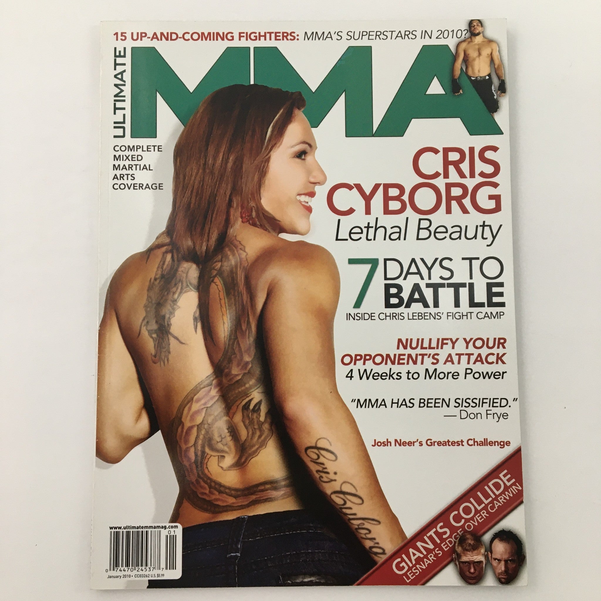 Ultimate MMA Magazine January 2010 Cris Cyborg Lethal Beauty, Newsstand