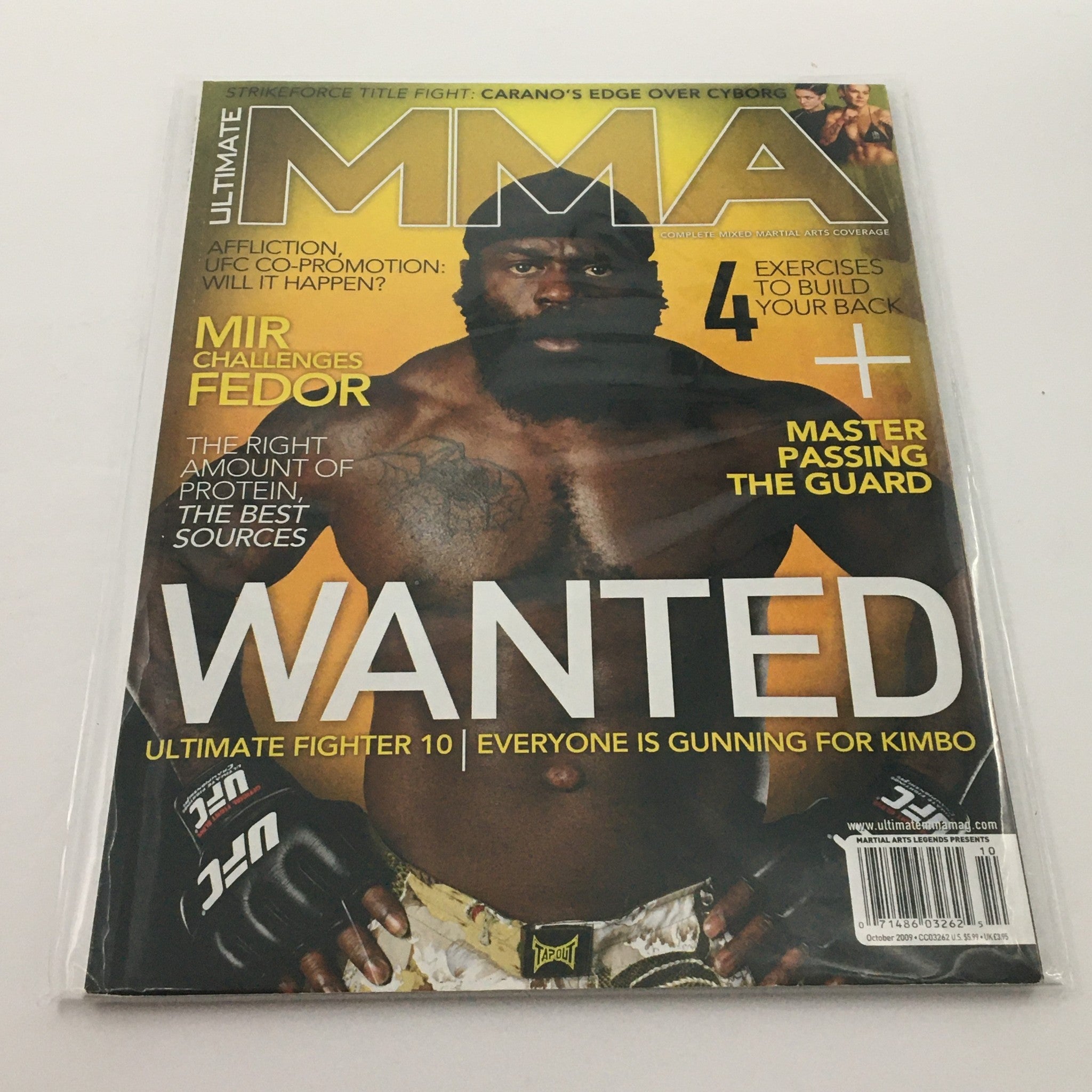 Ultimate MMA Magazine October 2009 Kimbo Slice Ultimate Fighter 10, Newsstand