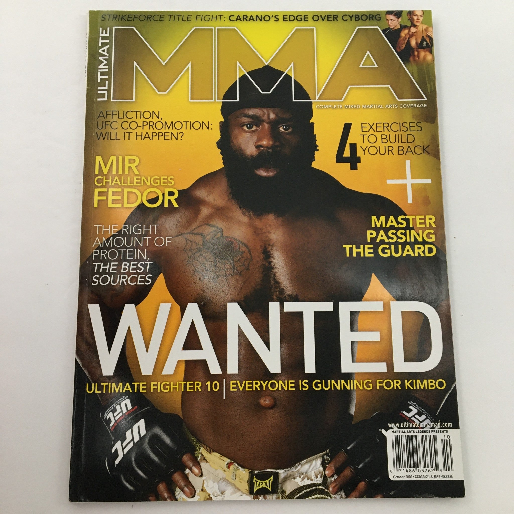 Ultimate MMA Magazine October 2009 Kimbo Slice Ultimate Fighter 10, Newsstand