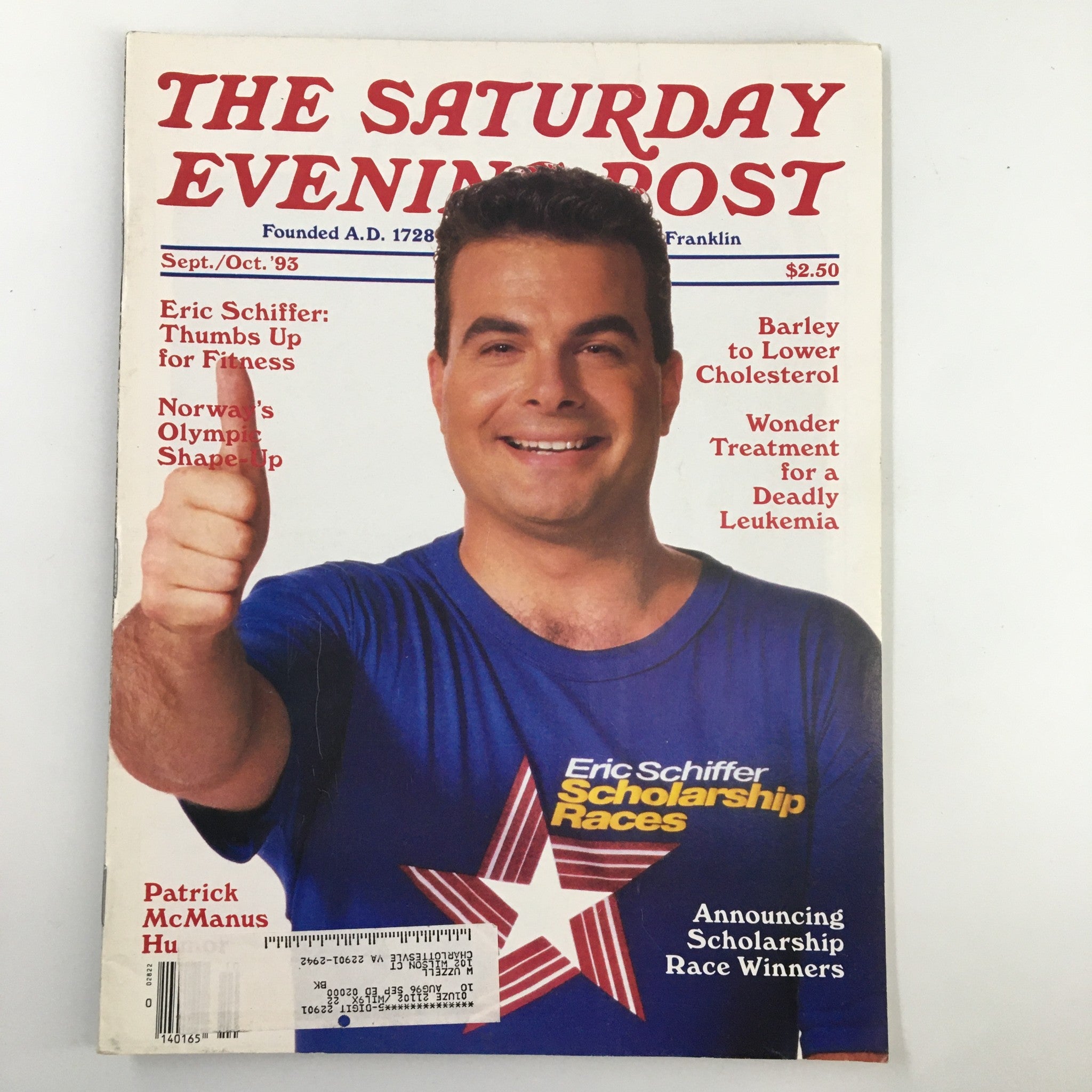 The Saturday Evening Post September 1993 Eric Schiffer Thumbs Up for Fitness