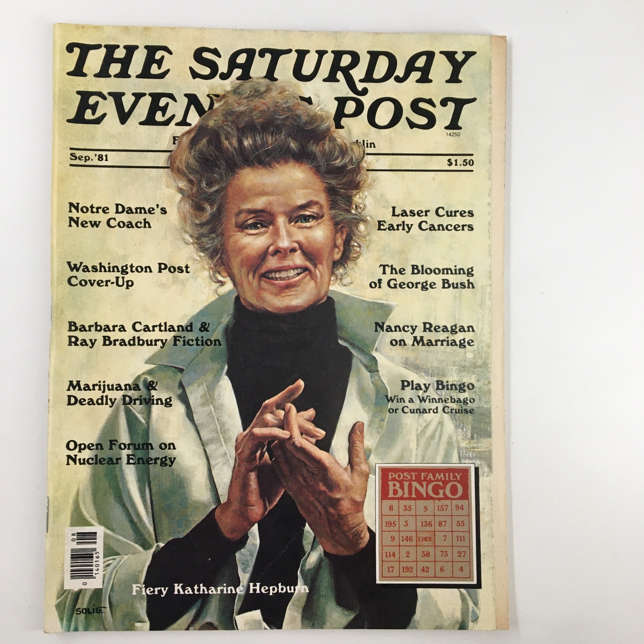 The Saturday Evening Post September 1981 Fiery Katharine Hepburn No Label VG