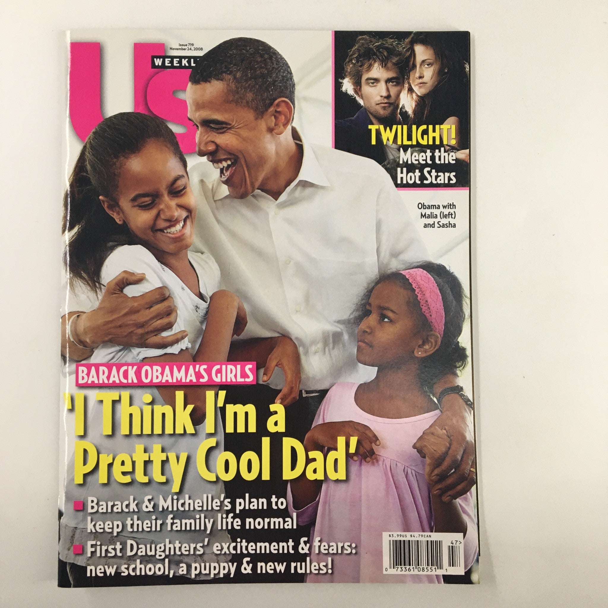 US Weekly Magazine November 24 2008 #719 Barack Obama's Girls No Label VG