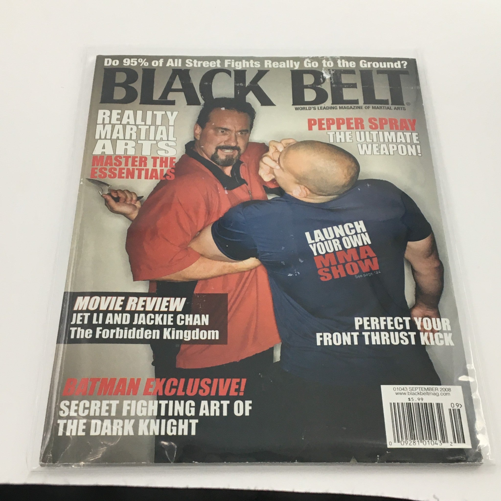 Black Belt Magazine September 2008 Jet Li & Jackie Chan Movie Review, Newsstand