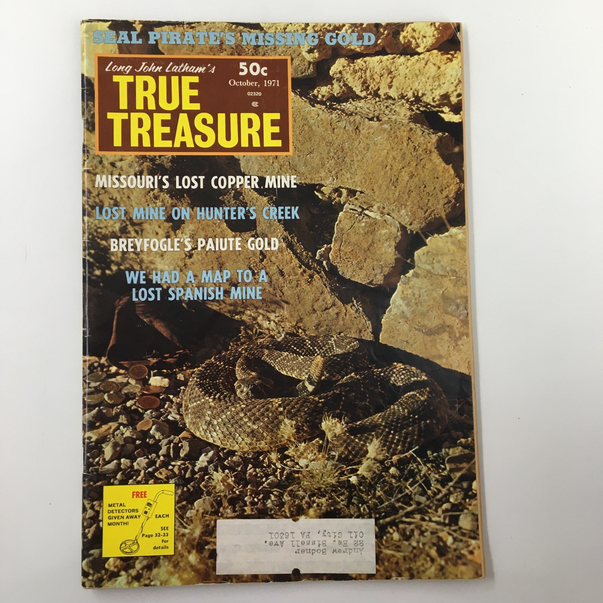 VTG True Treasure Magazine October 1971 Missouri's Lost Copper Mine