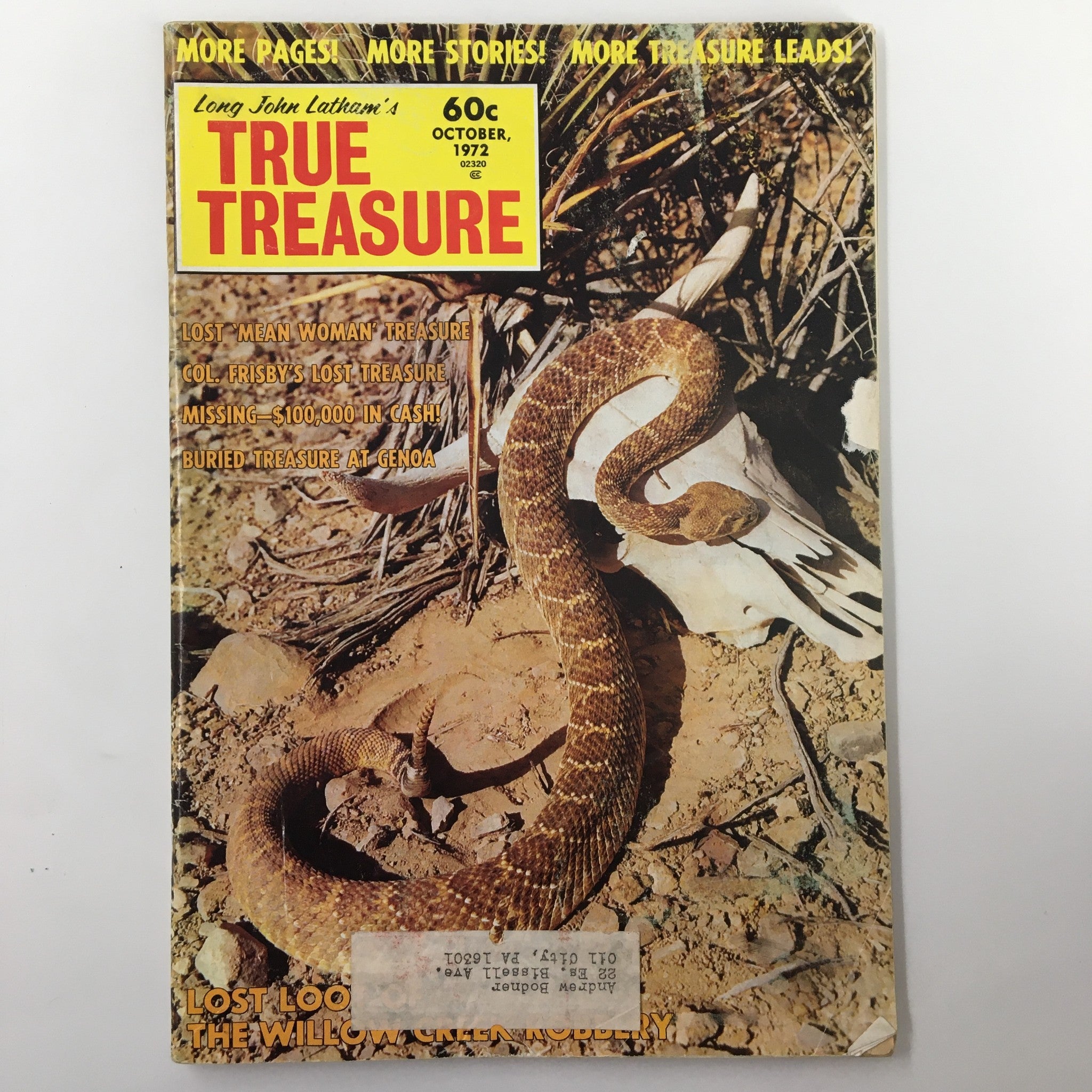 VTG True Treasure Magazine October 1972 Colonel Frisby's Lost Treasure