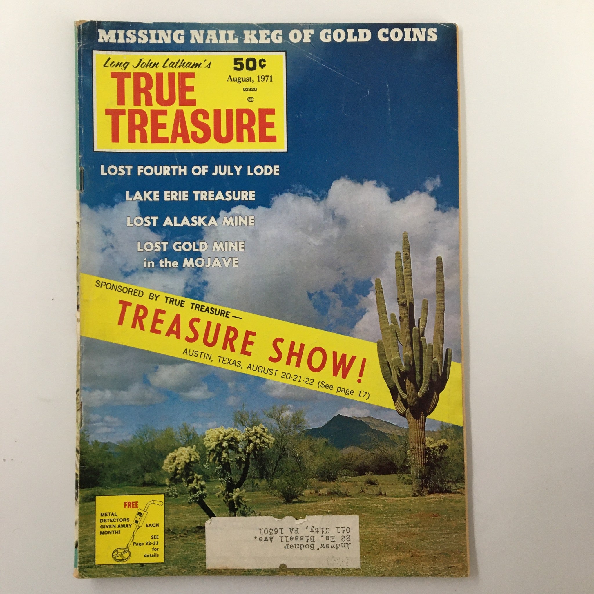 VTG True Treasure Magazine August 1971 Missing Nail Keg of Gold Coins