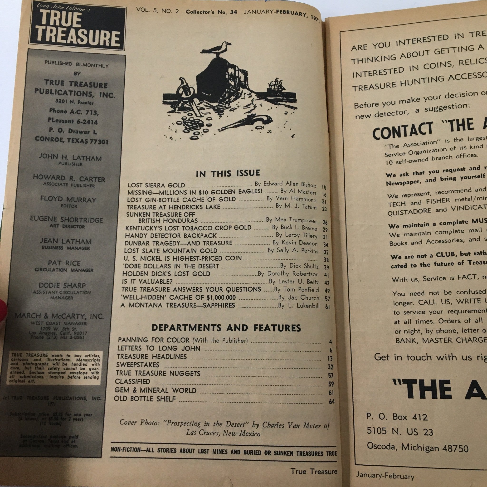 VTG True Treasure Magazine February 1971 Missing Millions in $10 Golden Eagles