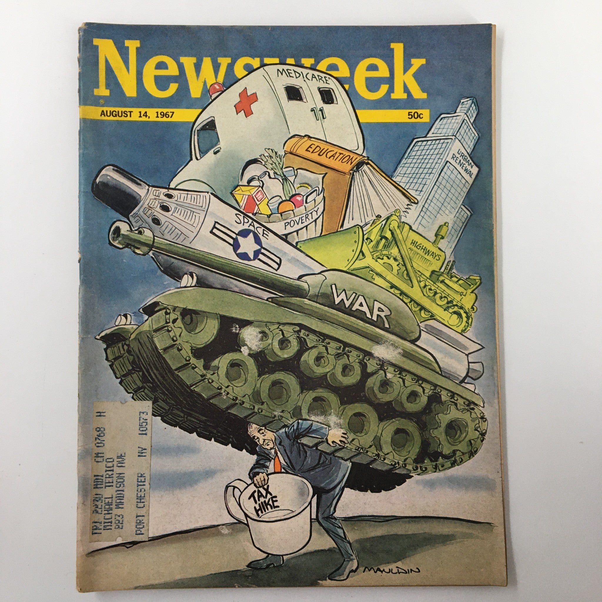 VTG Newsweek Magazine August 14 1967 Medi Care, Education, Tax Hike & War