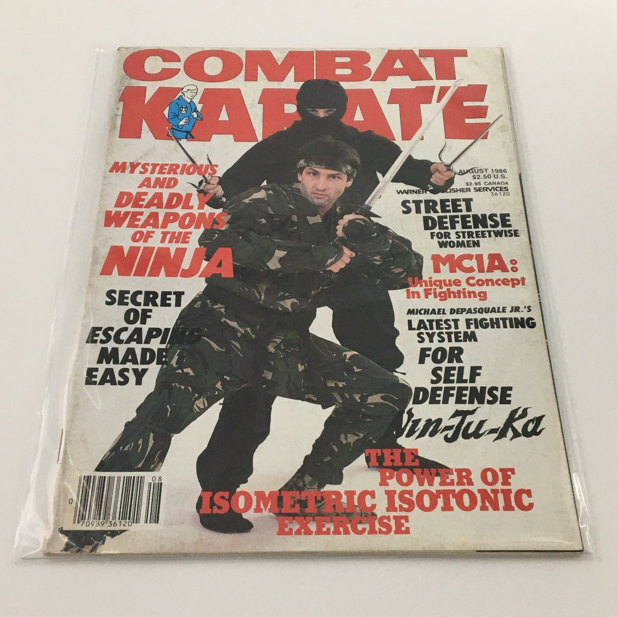 Combat Karate Magazine August 1986 Michael Depasquale Jr. Nin-Ju-Ka, Newsstand