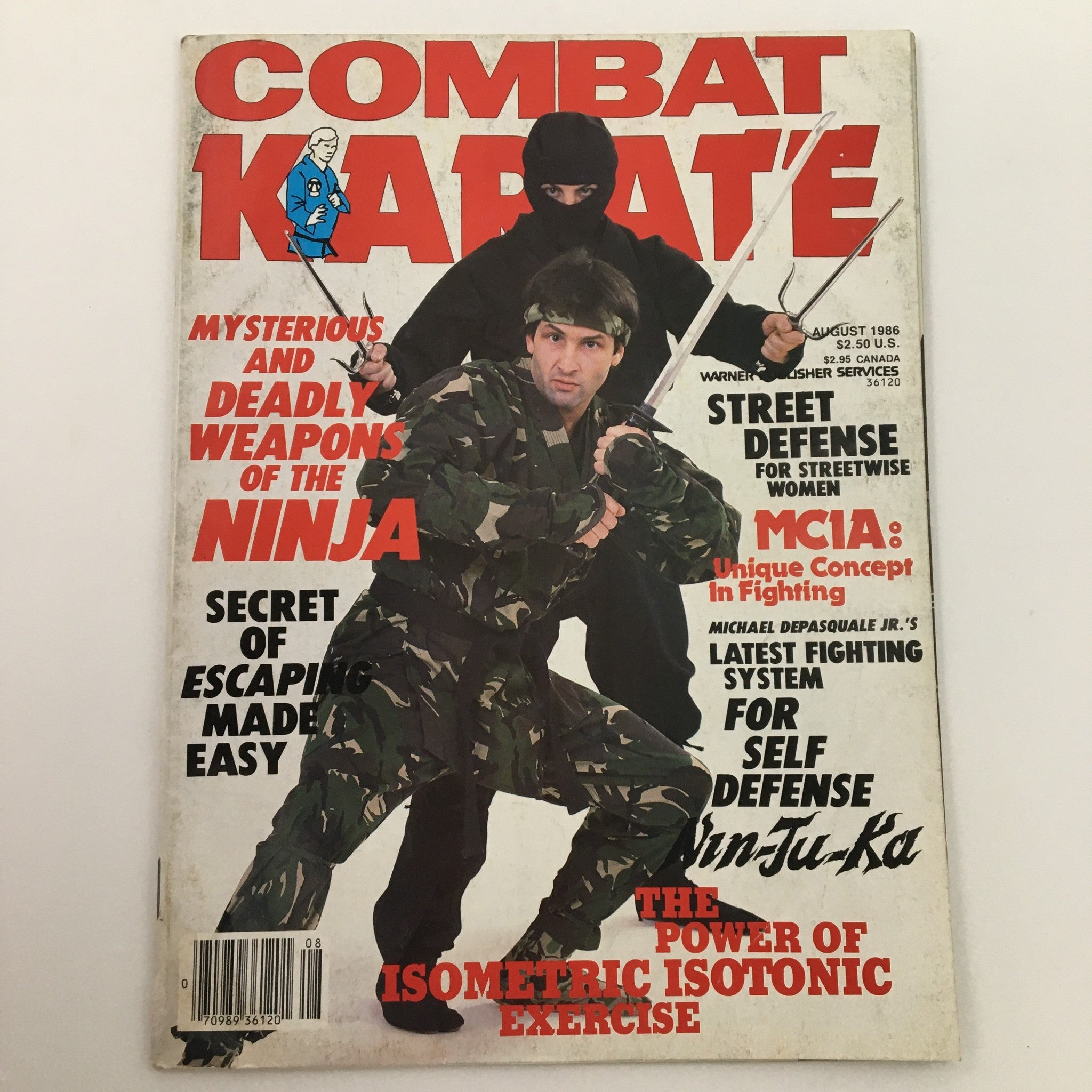 Combat Karate Magazine August 1986 Michael Depasquale Jr. Nin-Ju-Ka, Newsstand