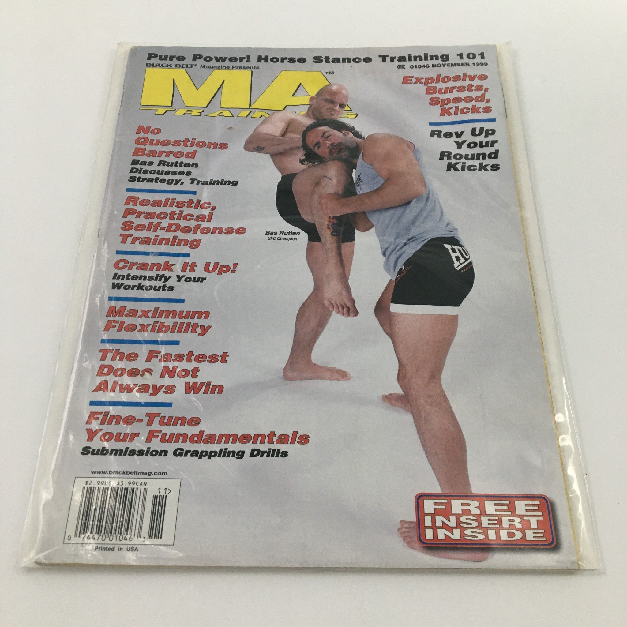 Black Belt MA Training Magazine November 1999 Bas Rutten UFC Champion, Newsstand