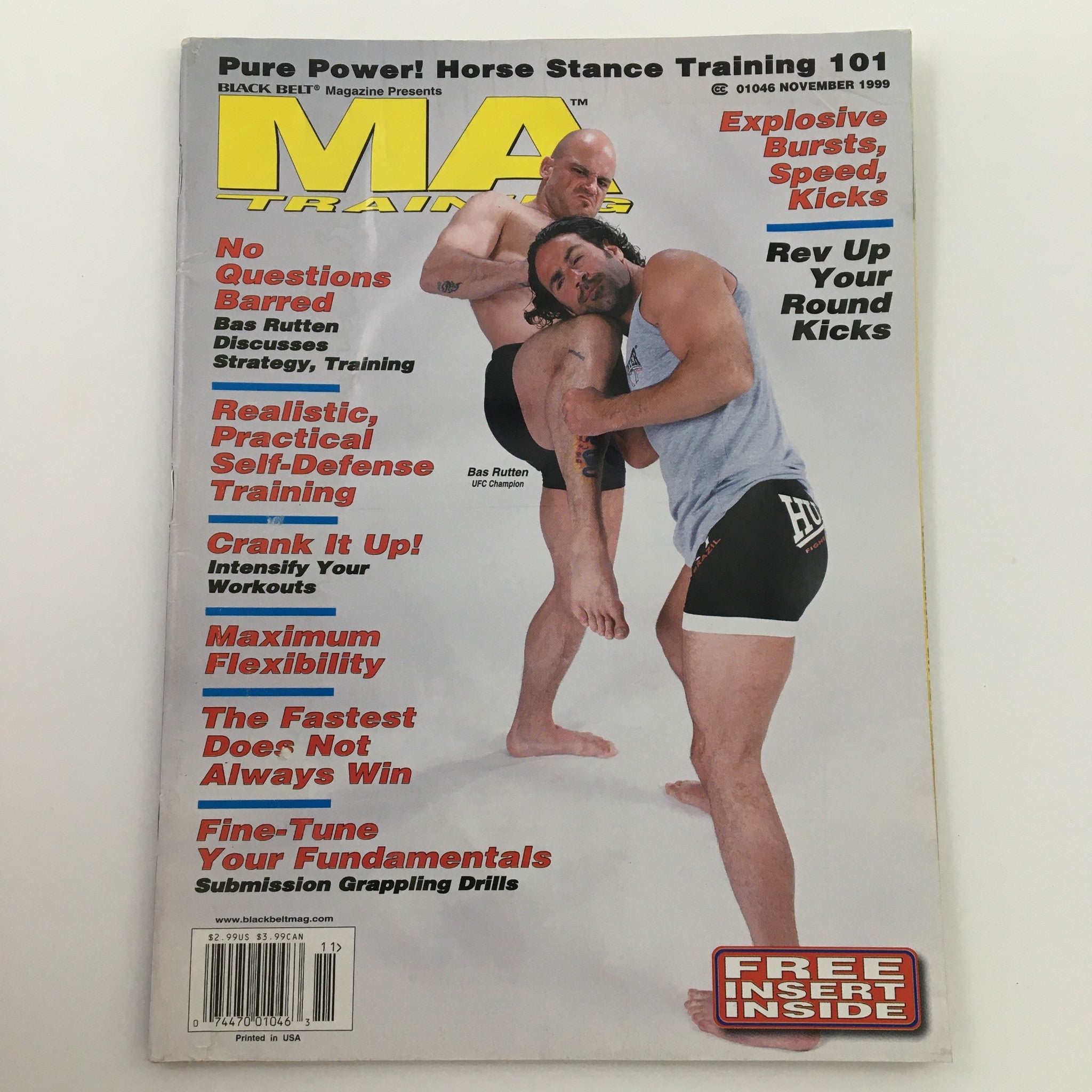 Black Belt MA Training Magazine November 1999 Bas Rutten UFC Champion, Newsstand