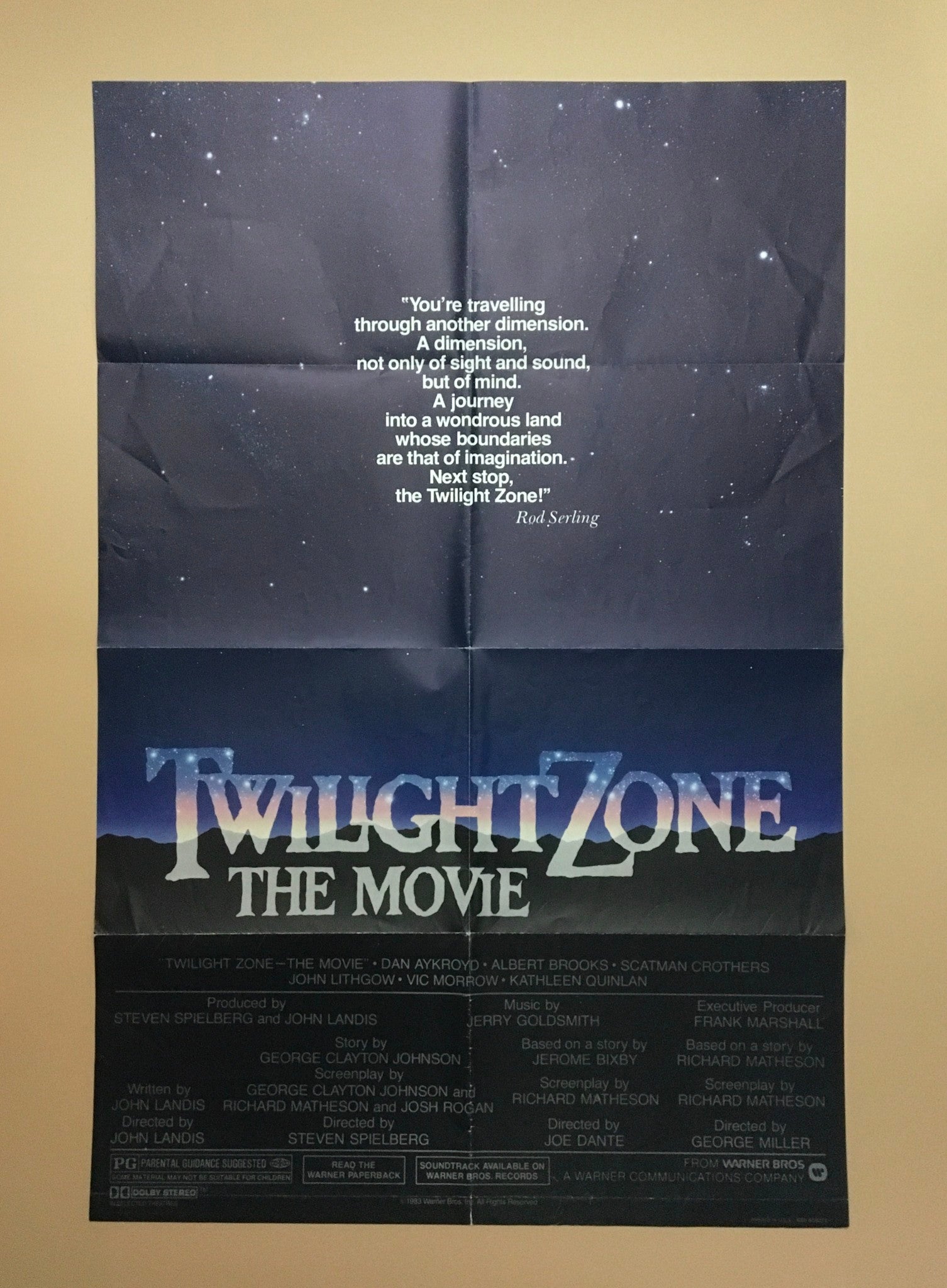 1983 Twilight Zone: The Movie 41" x 27" Original Movie Poster Steven Spielberg