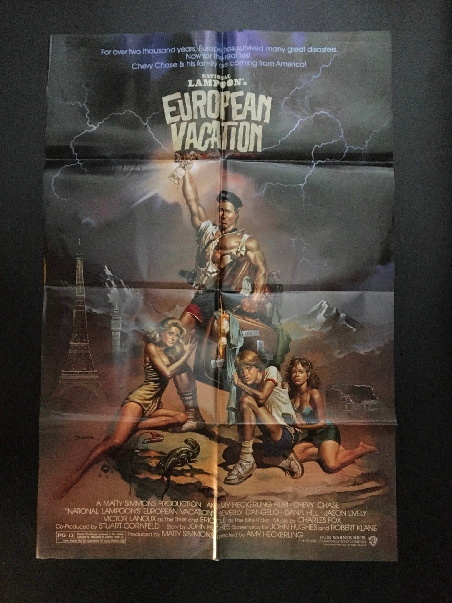 1985 European Vacation 41" x 27" Original Movie Poster Chevy Chase