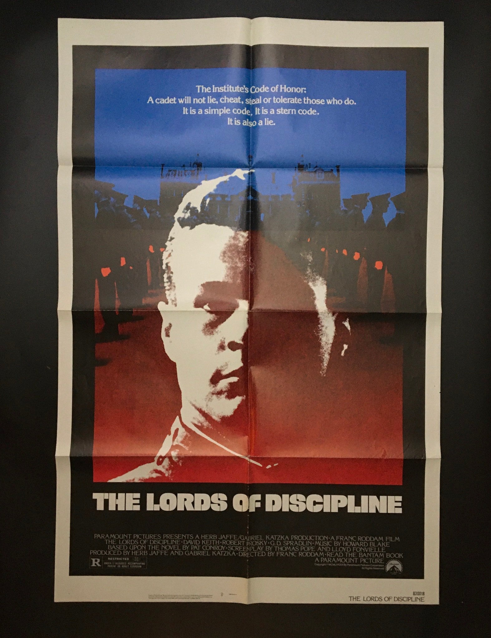 1983 The Lords of Discipline 41" x 27" Original Movie Poster David Keith