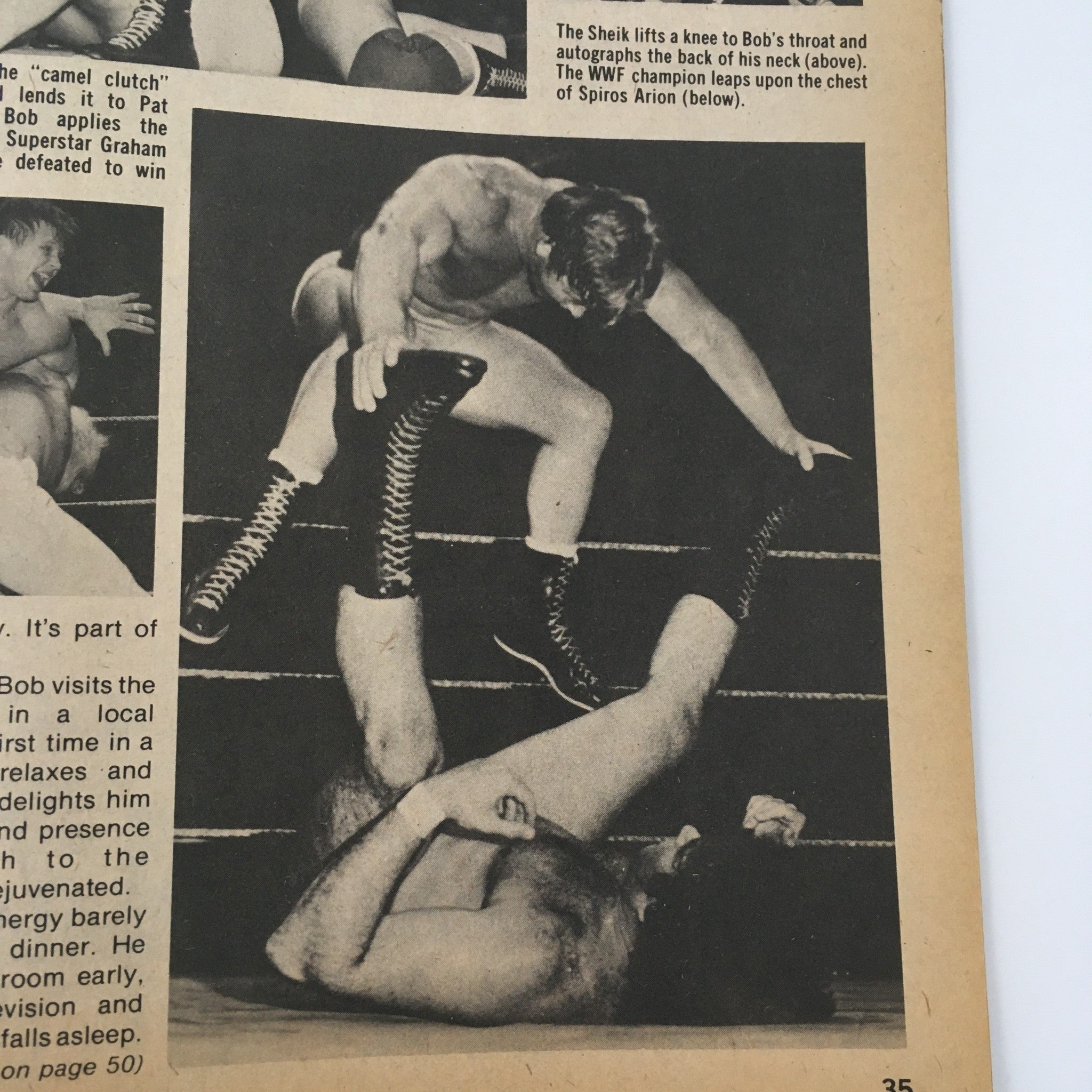 Inside Wrestling Magazine April 1980 capturing an action shot of wrestlers in the ring, illustrating the excitement and athleticism of professional wrestling during the golden age.