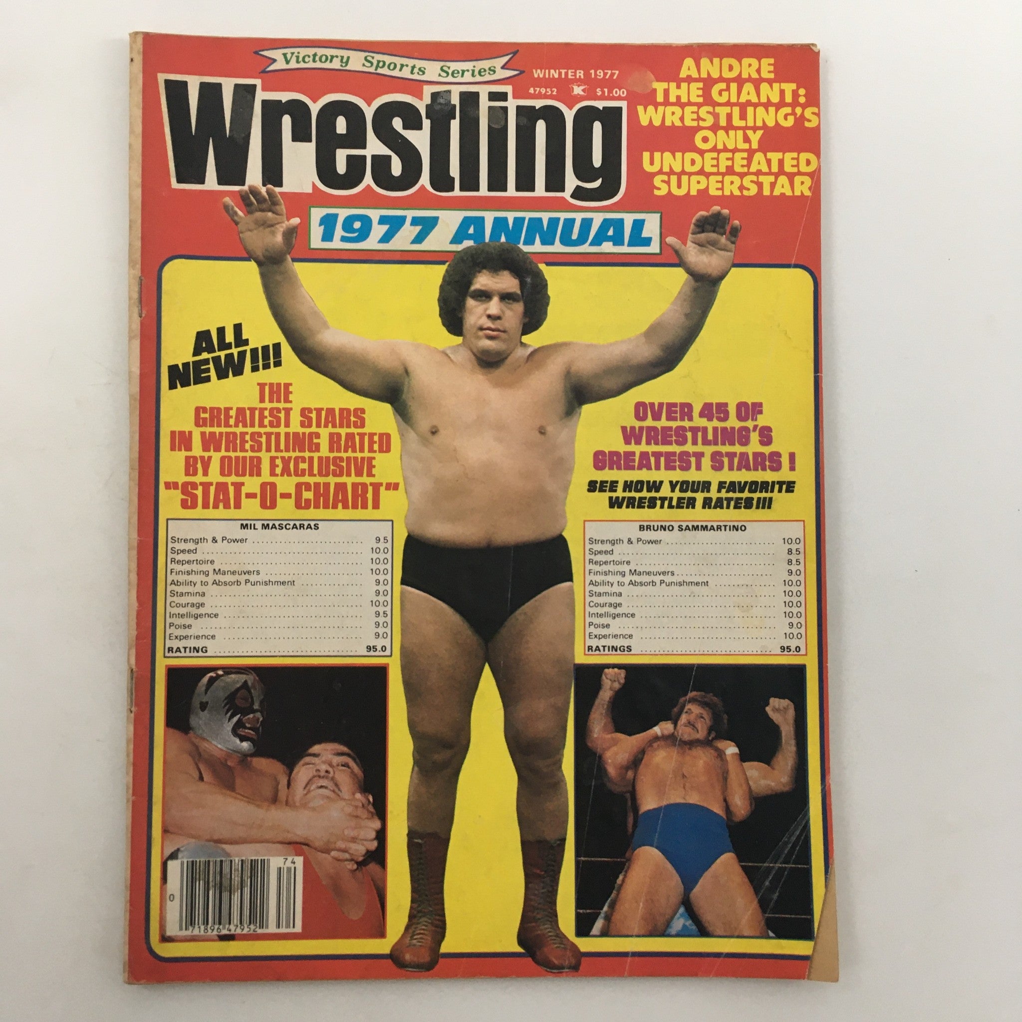 Wrestling Magazine Winter 1977 Andre the Giant, Mil Mascaras & Bruno Sammartino