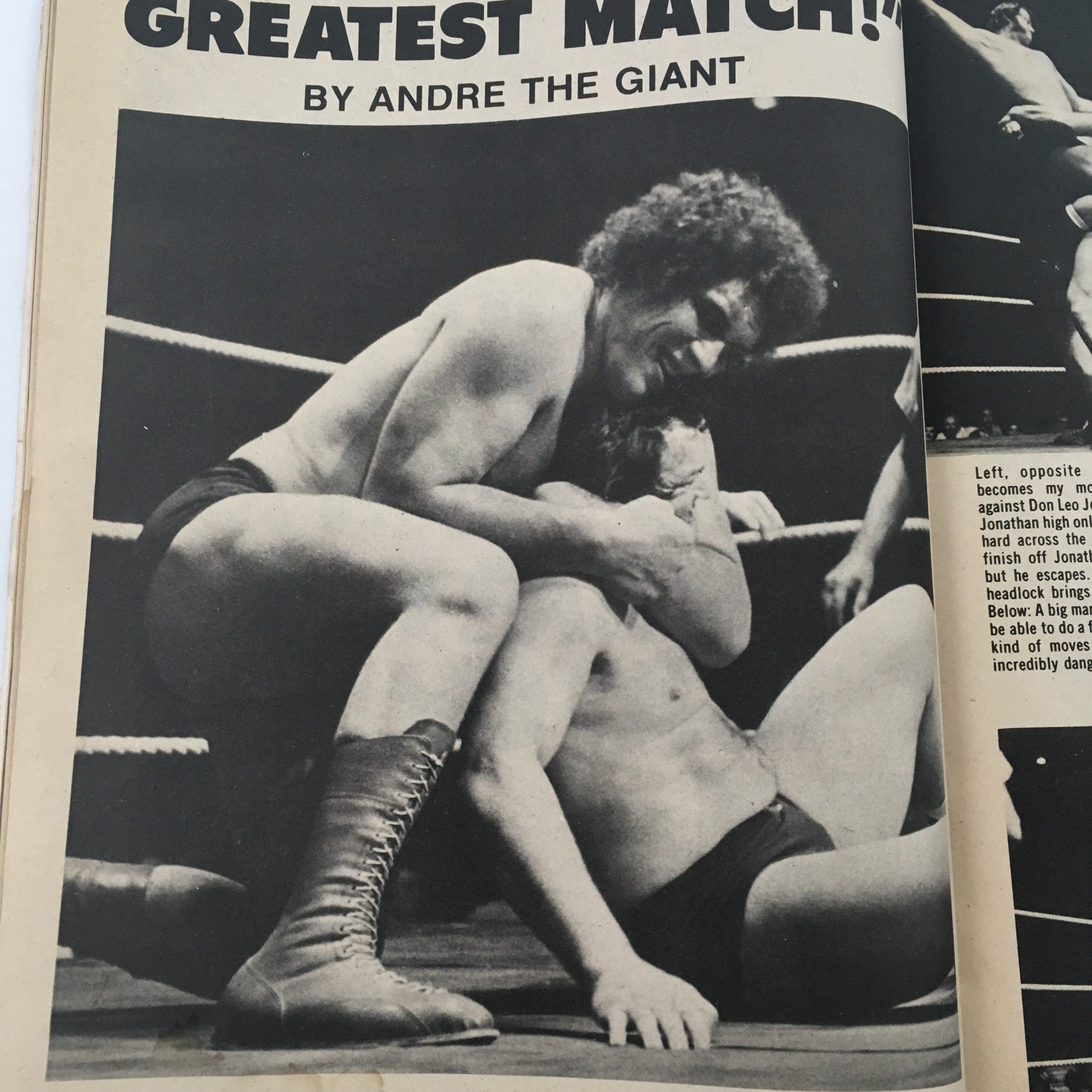 Wrestling Magazine Spring 1978 Greatest Match by Andre the Giant & Bobo Brazil