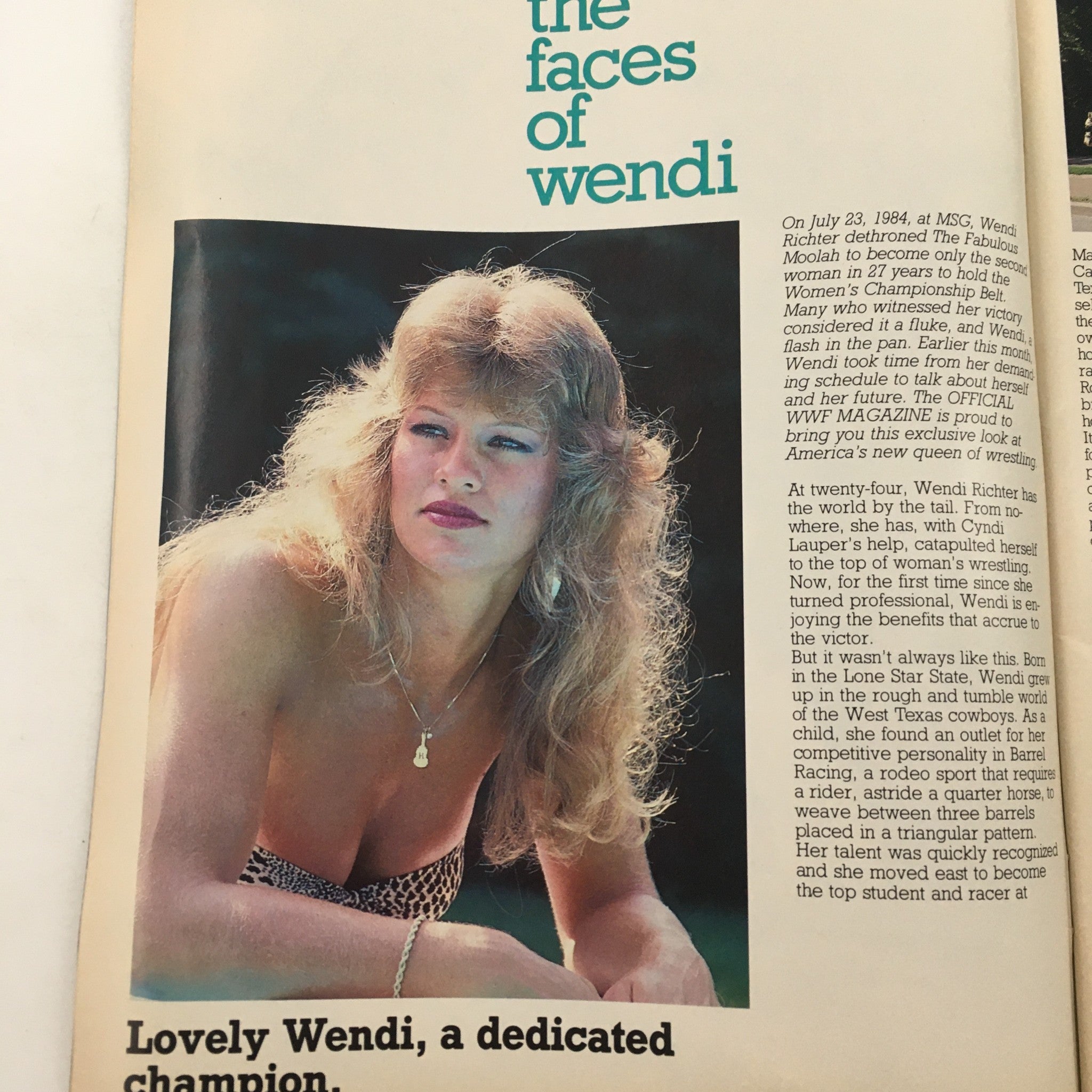 WWF Wrestling Magazine December January 1984-1985 The Faces of Wendi Richter