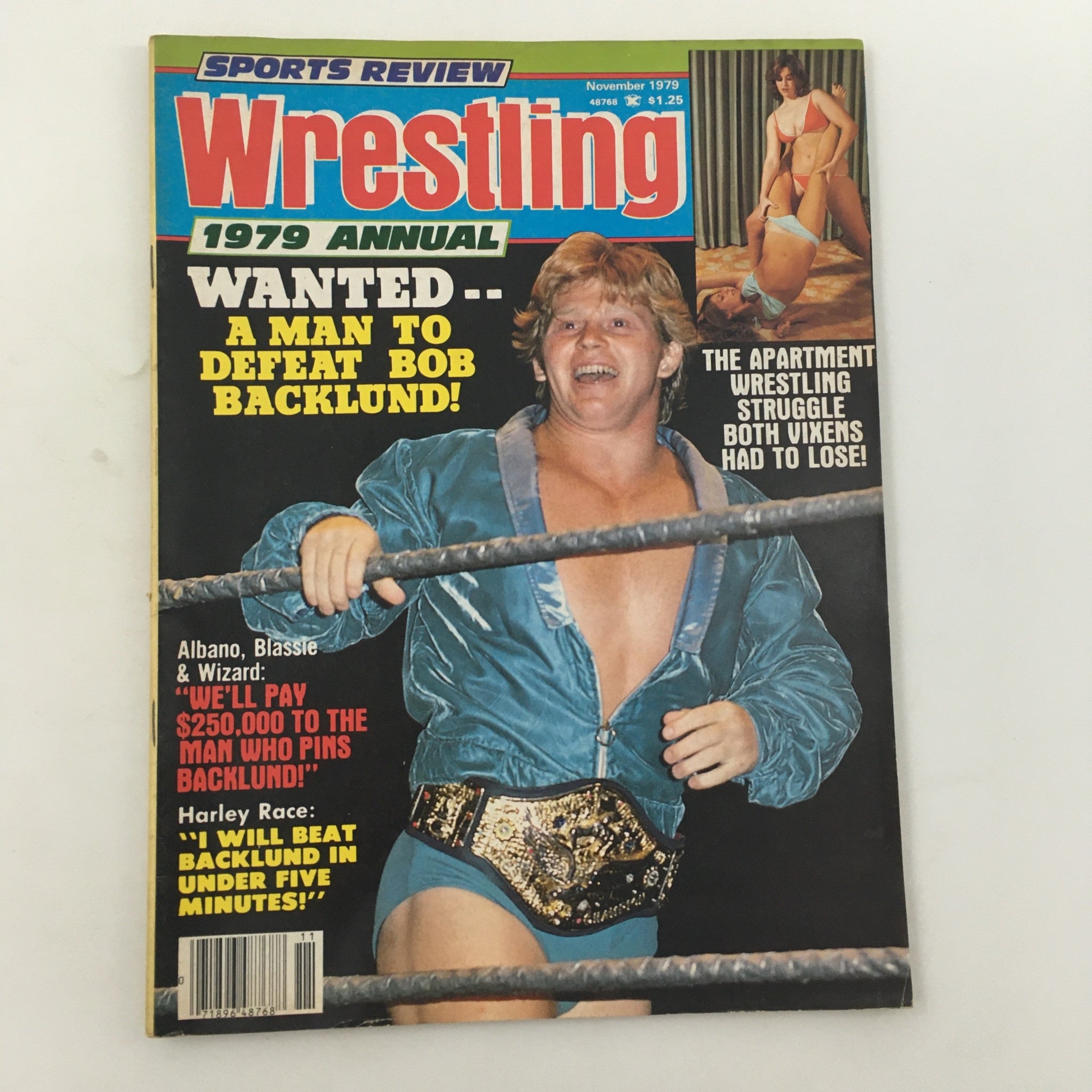 Sports Review Wrestling Magazine November 1979 Harley Race vs Bob Backlund Fight