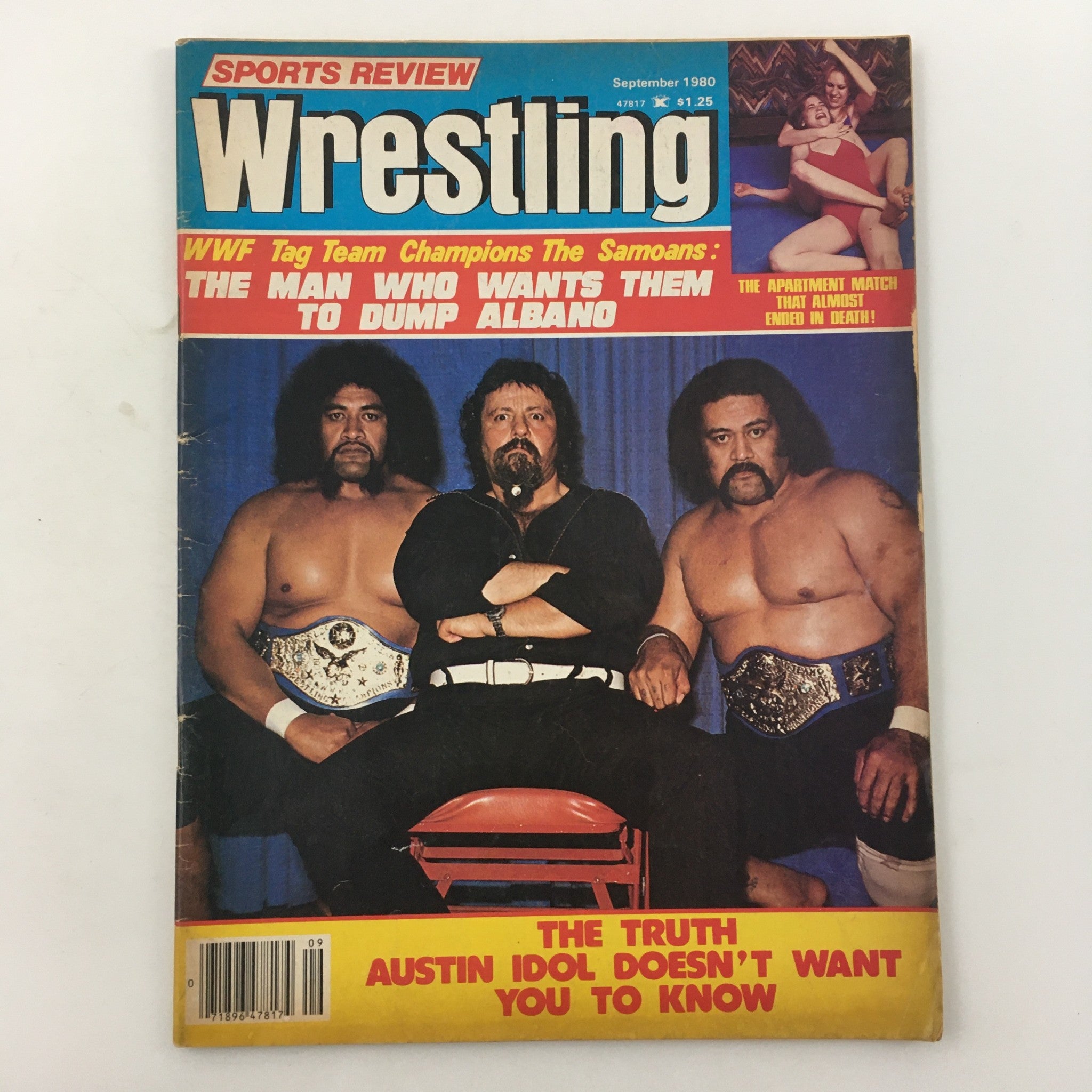 Sports Review Wrestling Magazine September 1980 The Wild Samoans Tag Team Champs