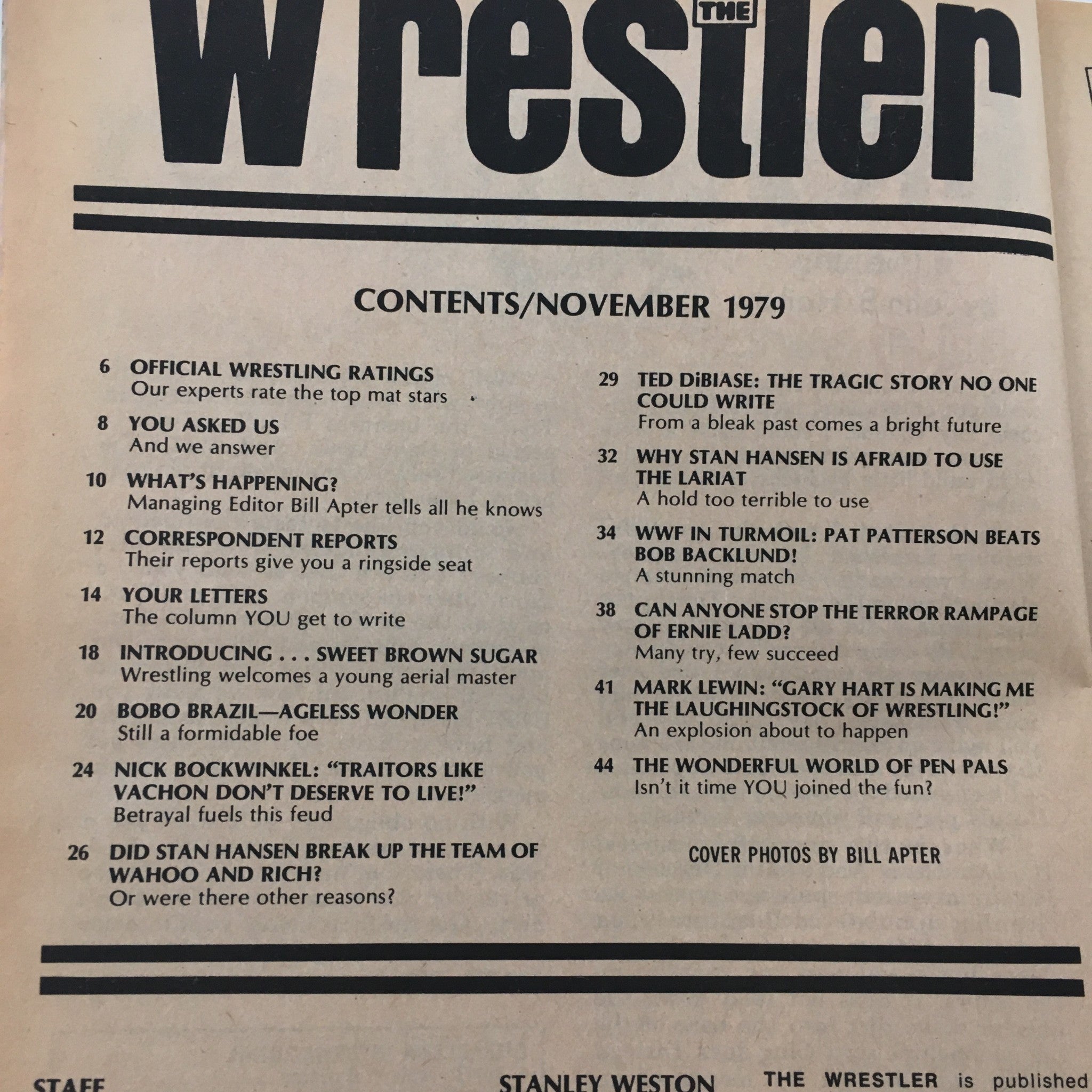 WWF The Wrestler Magazine November 1979 Pat Patterson Beats Bob Backlund