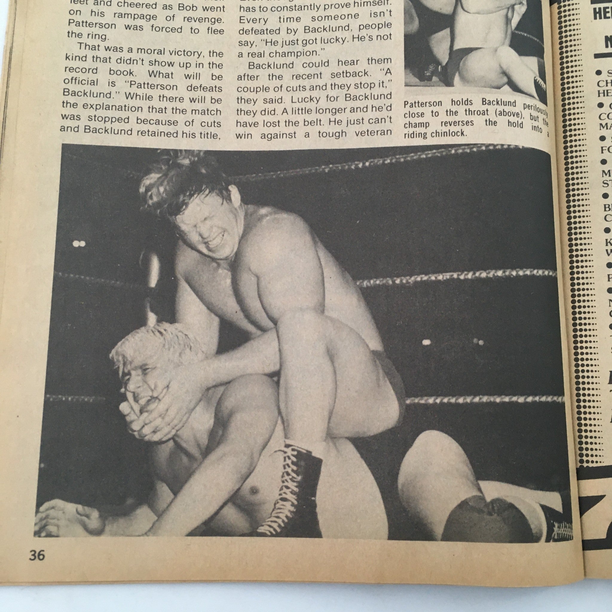 WWF The Wrestler Magazine November 1979 Pat Patterson Beats Bob Backlund