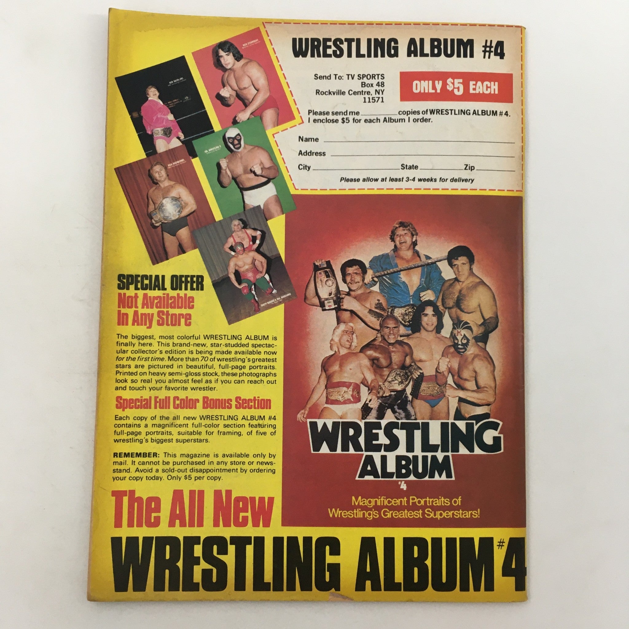 Cover of the Pro Wrestling Illustrated Magazine - October 1981 Edition featuring Wrestling Album #4 promotion with portraits of famous wrestlers.