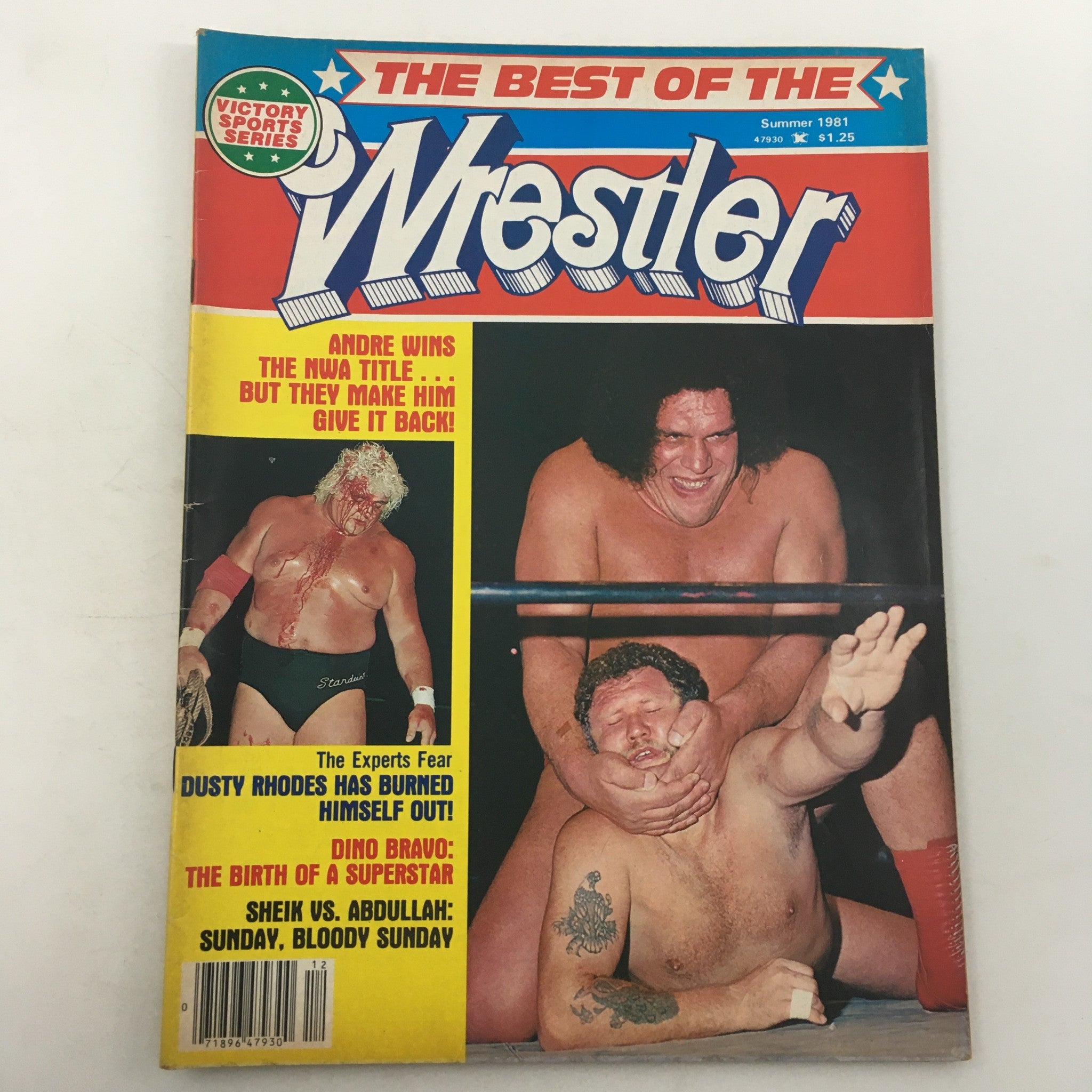 Cover of The Best of Wrestler Magazine, Summer 1981 edition, featuring Andre the Giant and Dusty Rhodes with headlines about wrestling events and issues.