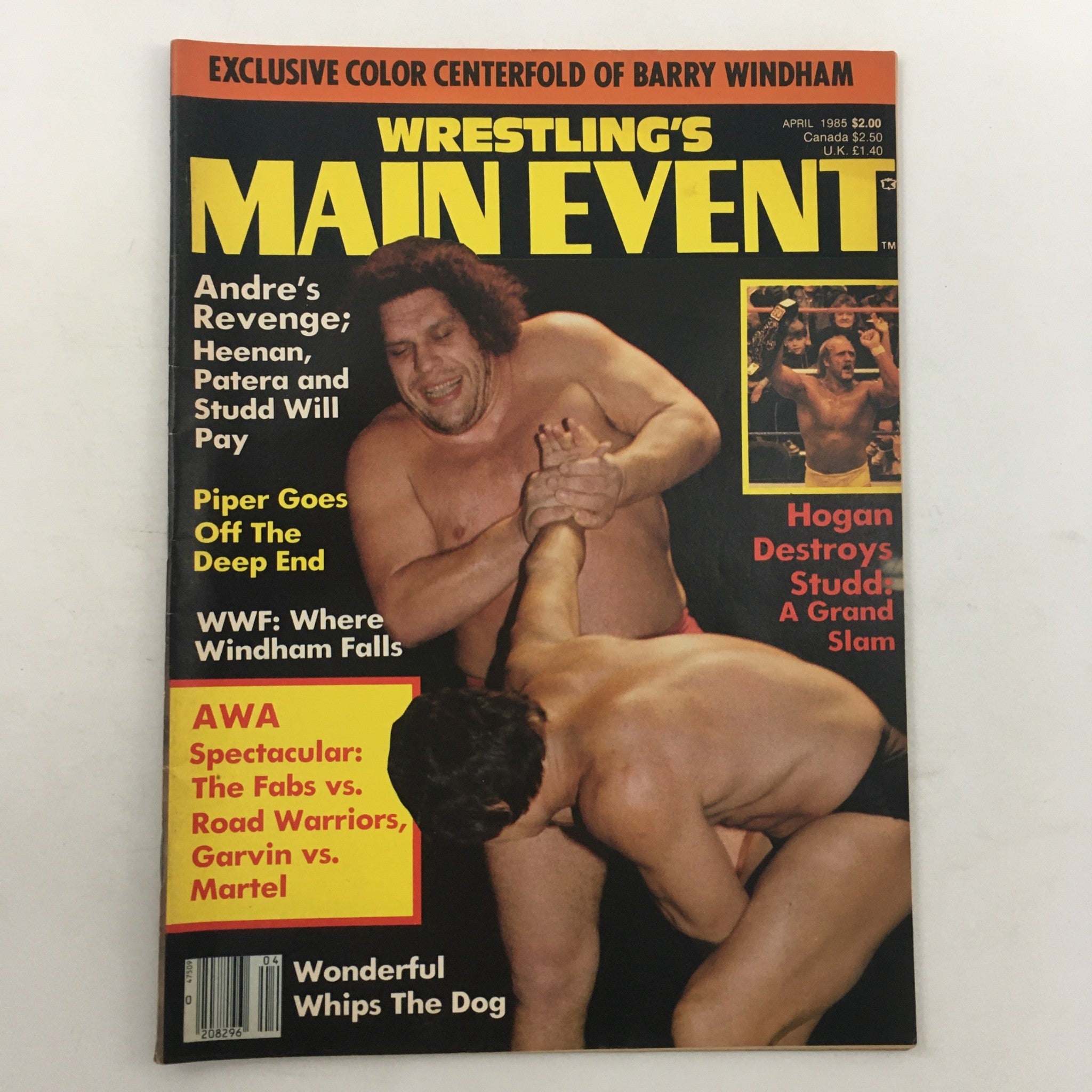 Wrestling's Main Event Magazine April 1985 Andre the Giant and Hulk Hogan