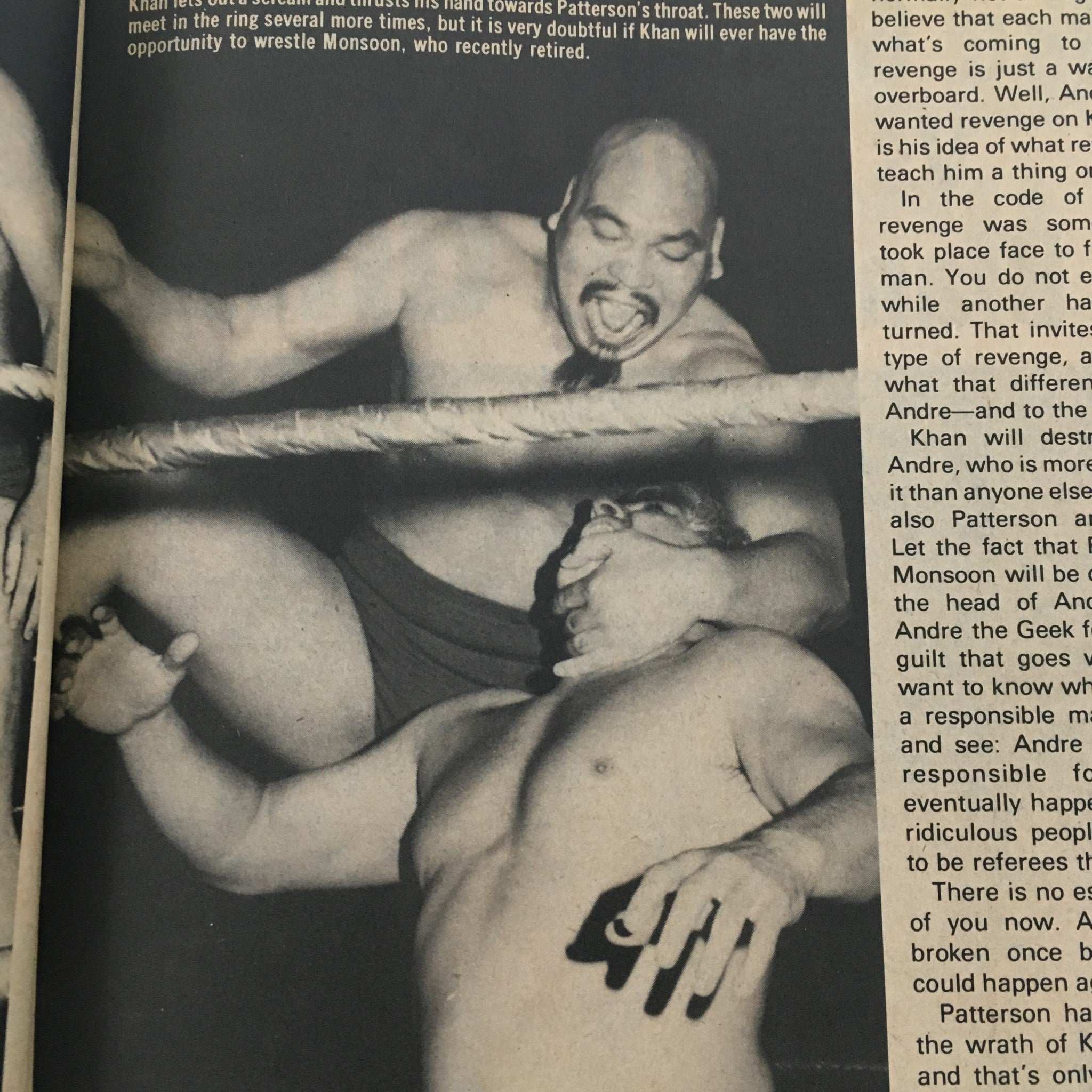 Sports Review Wrestling Magazine January 1982 featuring a dramatic wrestling scene with a wrestler applying a hold, capturing the intensity and athleticism of the sport.
