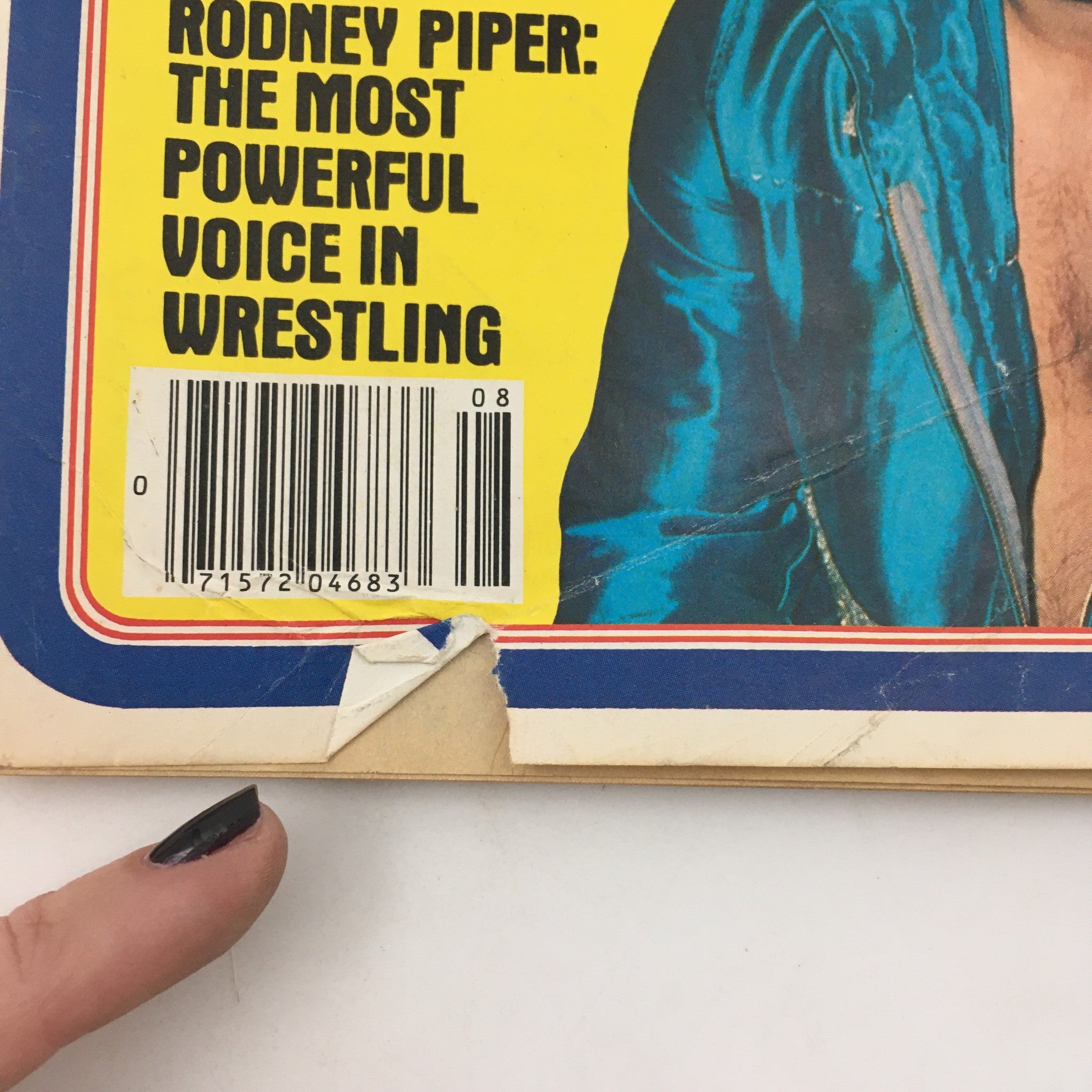 Back cover of Pro Wrestling Illustrated Magazine August 1982, featuring a promotional phrase about Rodney Piper, titled 'The Most Powerful Voice in Wrestling'.