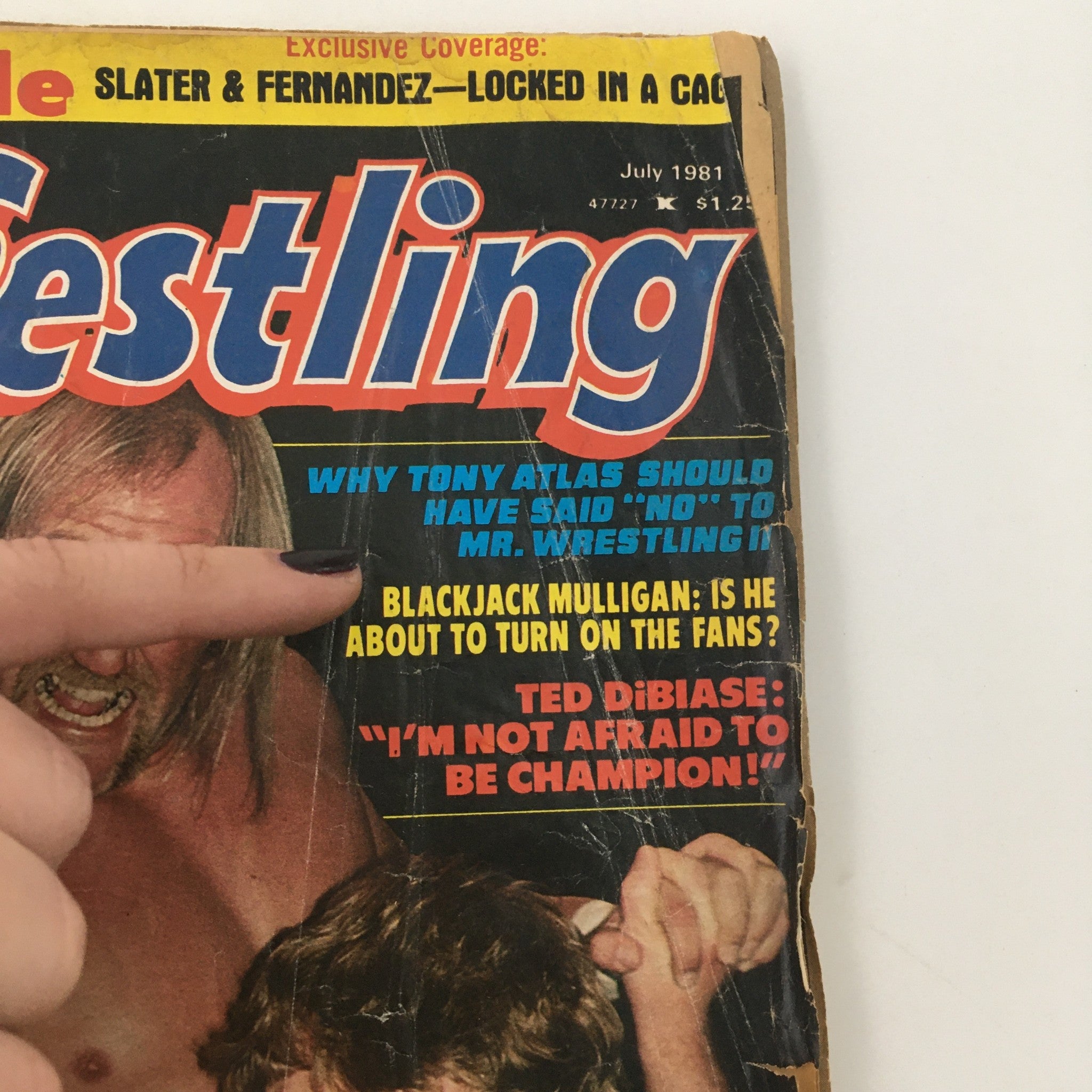 Cover of Inside Wrestling Magazine July 1981 featuring key wrestling stories including Tony Atlas and Blackjack Mulligan, highlighting important rivalries and events from the era.