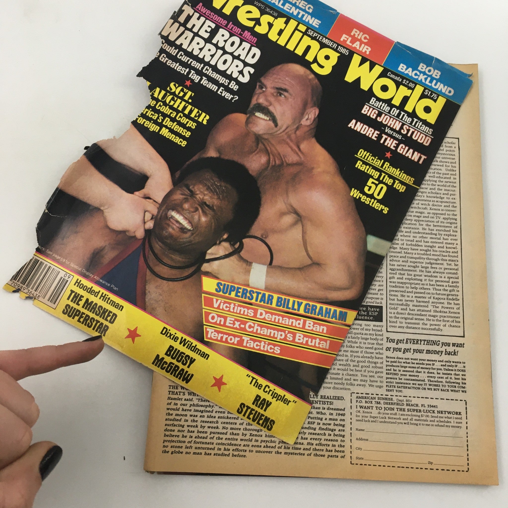 Wrestling World Magazine September 1985 Andre the Giant vs Big John Studd