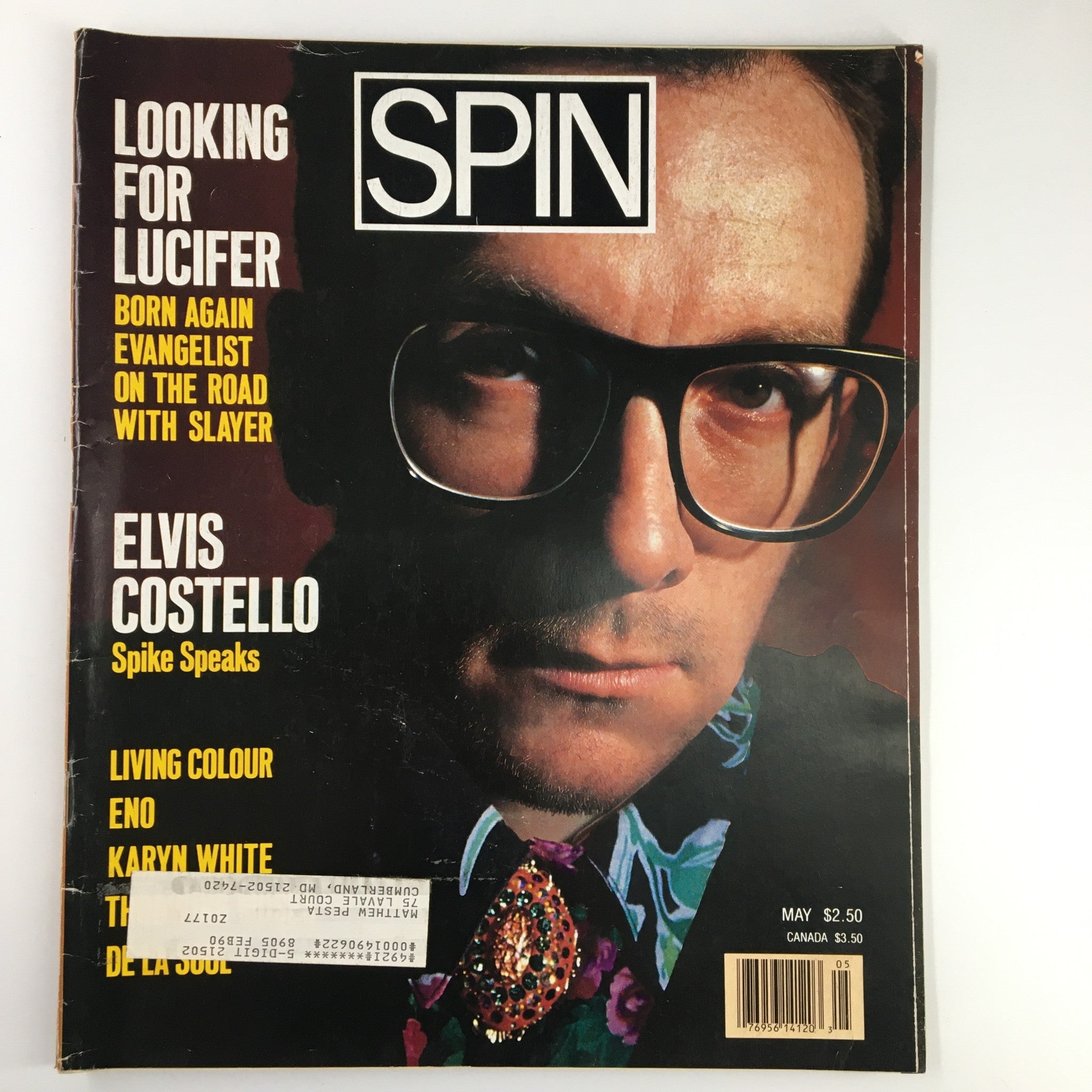 VTG Spin Magazine May 1989 Vol 5 #2 Elvis Costello Spike Speaks & Karyn White