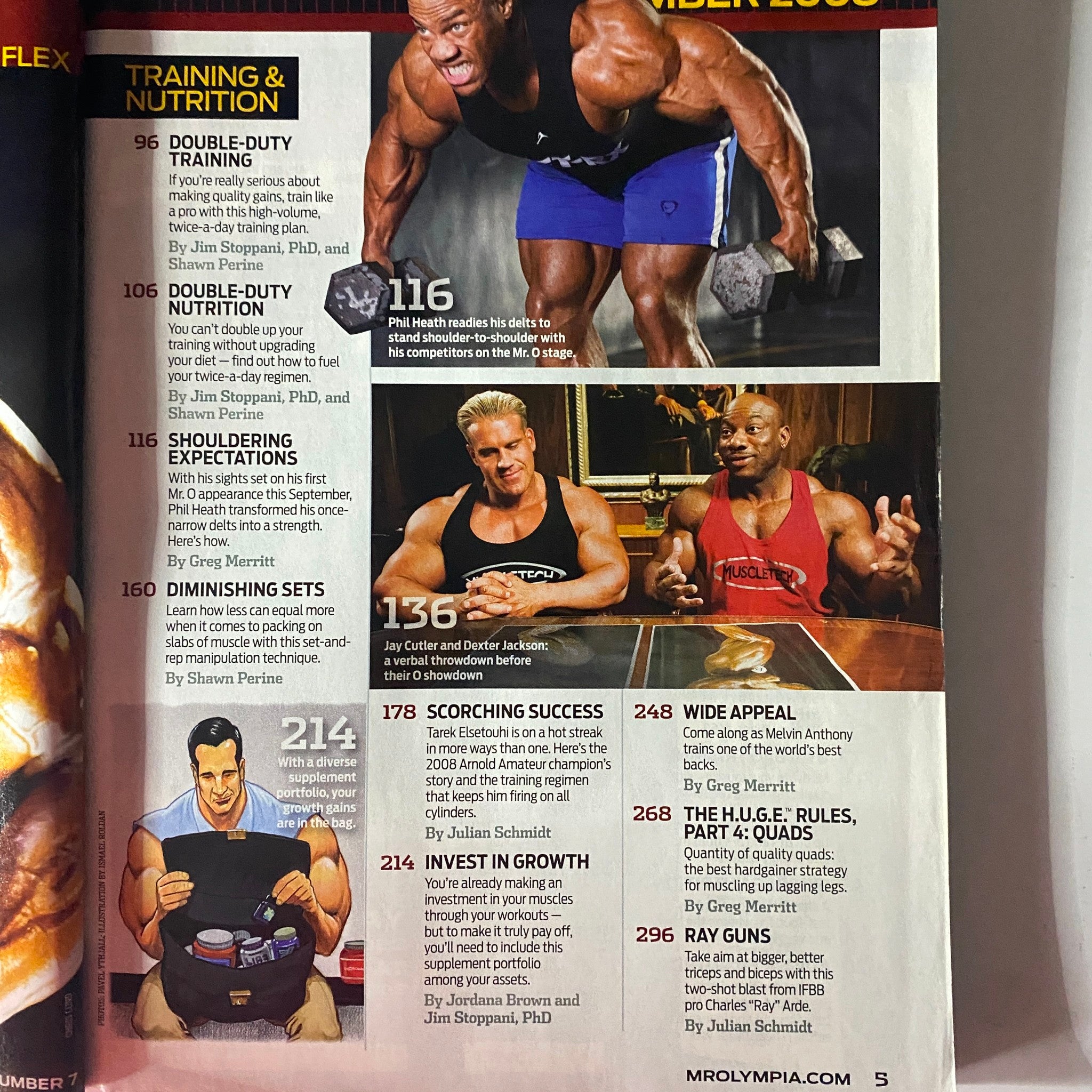 Flex Magazine September 2008 Vol 26, Num 7 Jay Cutler, Dexter Jackson w Poster